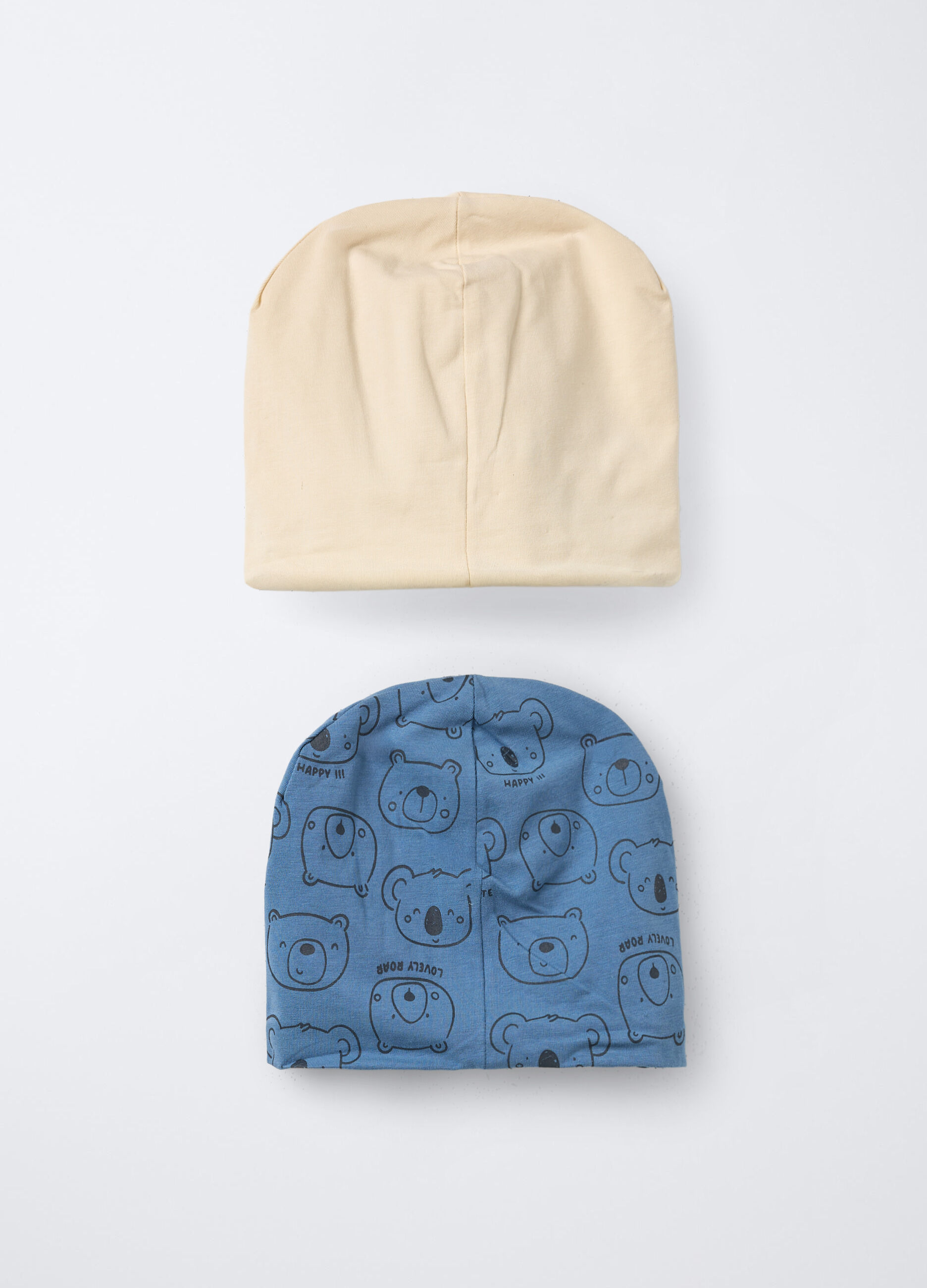 Pack 2 berretti in jersey di cotone stretch neonato_1