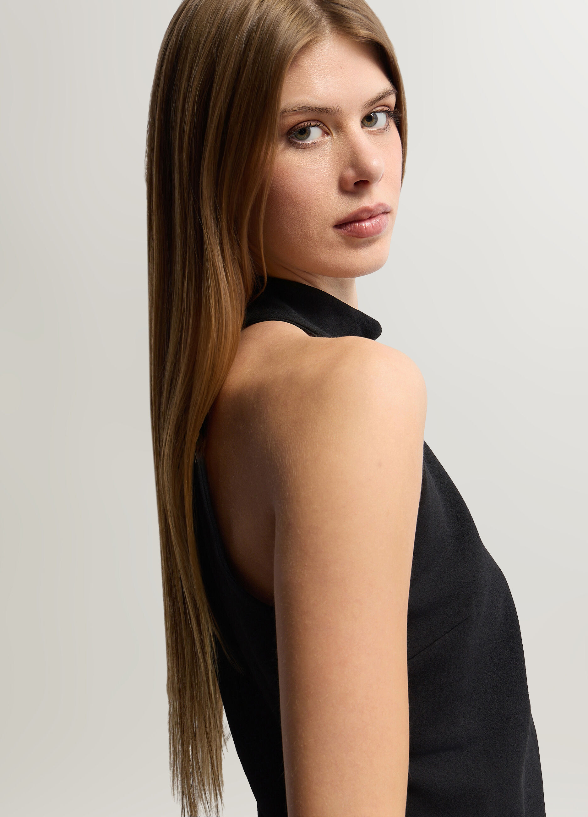 Top con scollo all'americana stretch donna_2