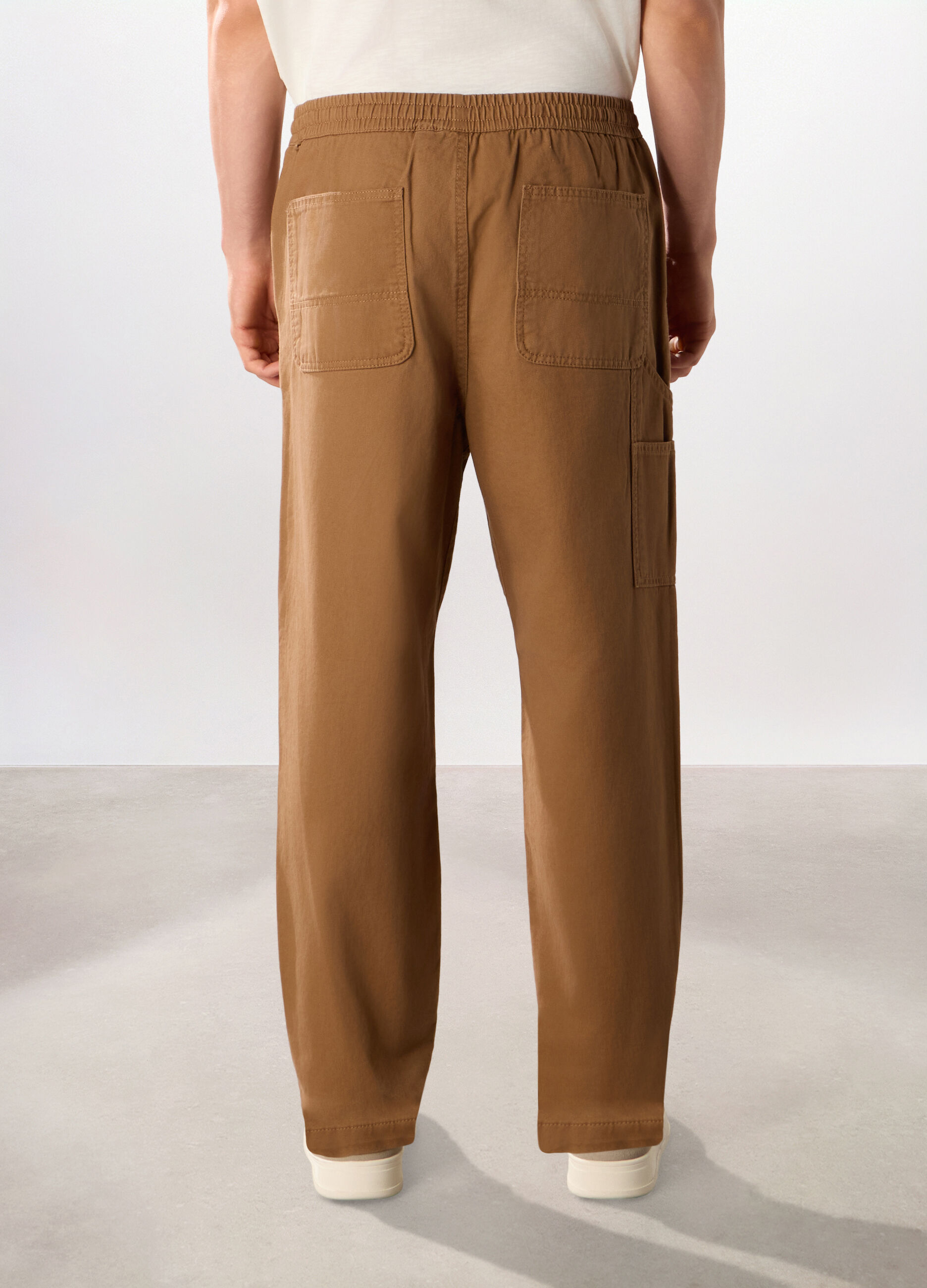 Jogger in twill di puro cotone uomo