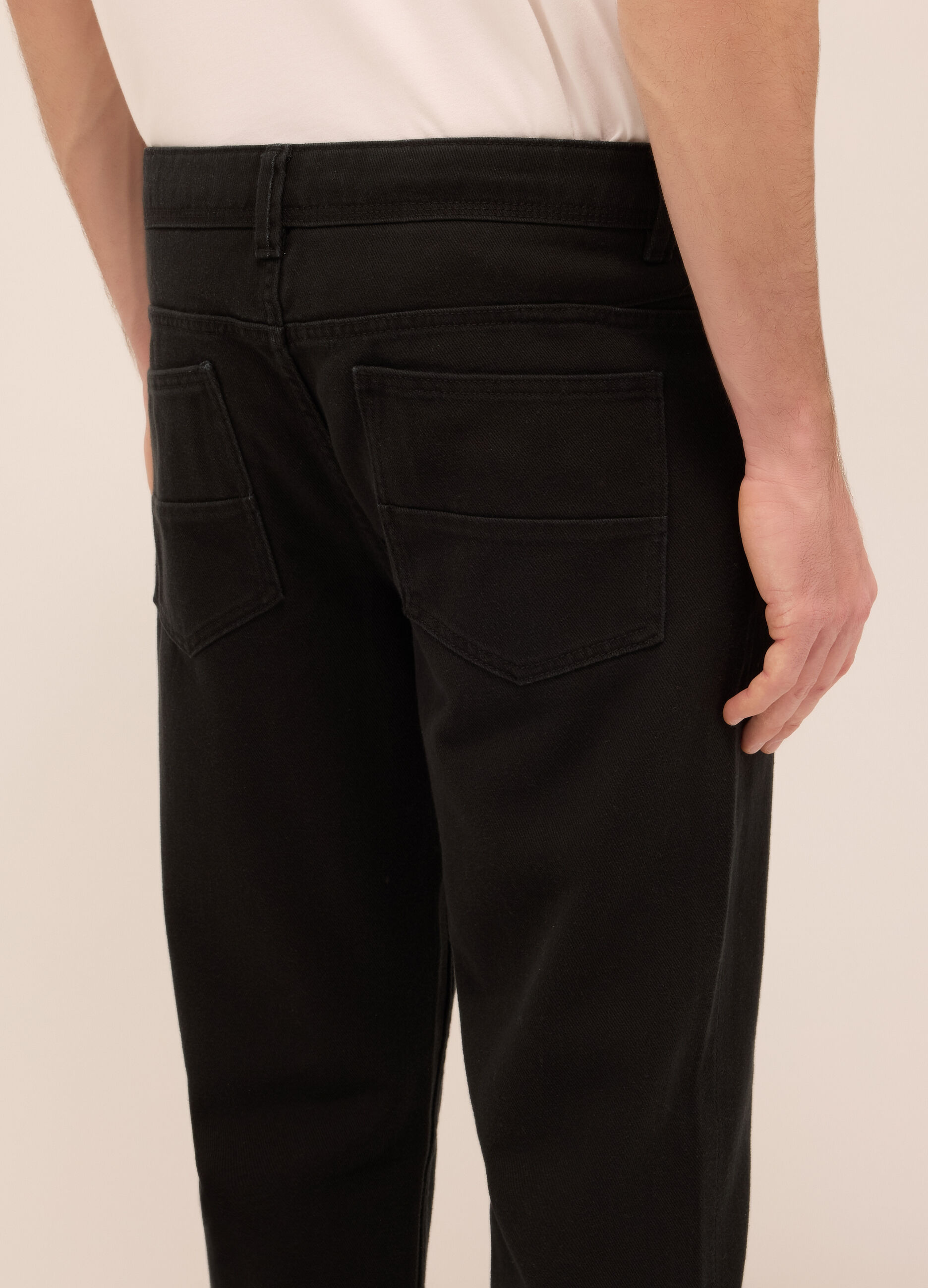 Pantalone 5 tasche in twill di cotone uomo_3