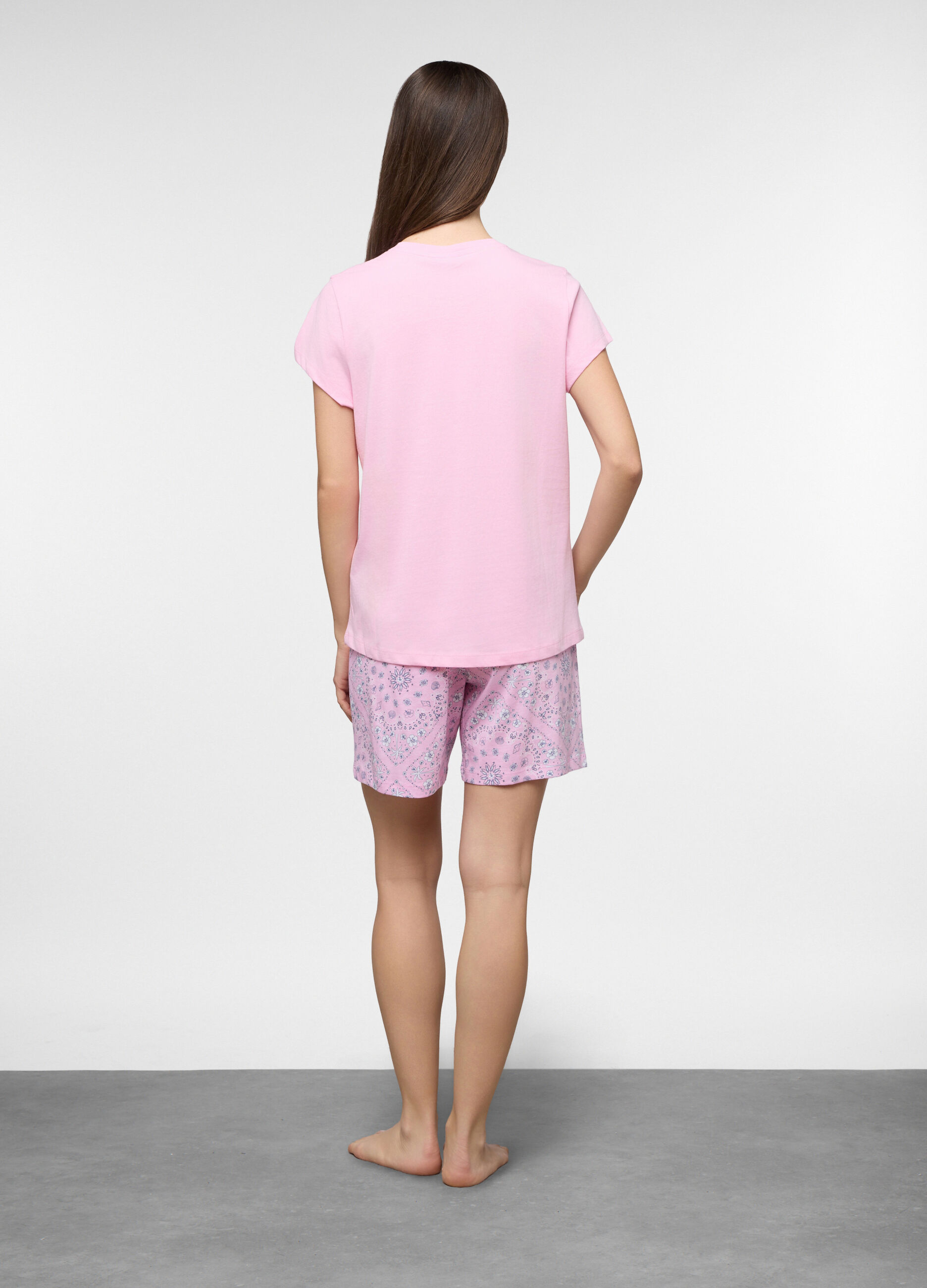 Set pigiama corto in jersey di puro cotone donna_1