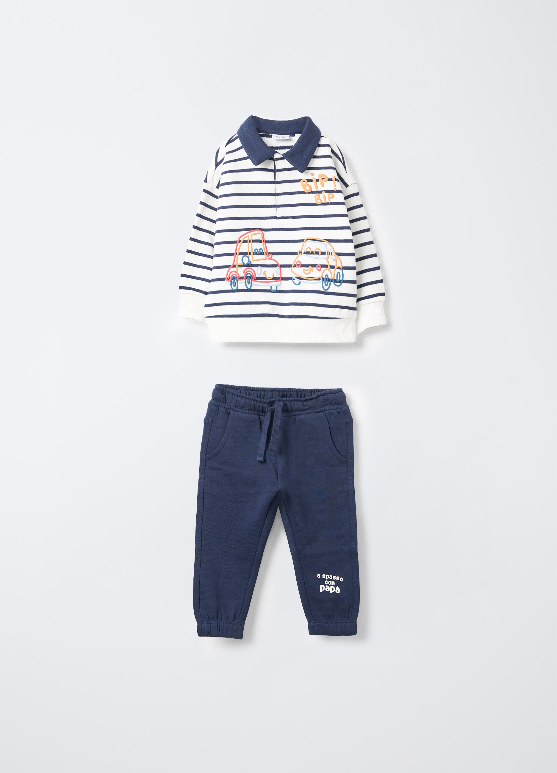 Jogging set in puro cotone garzato bimbo_0