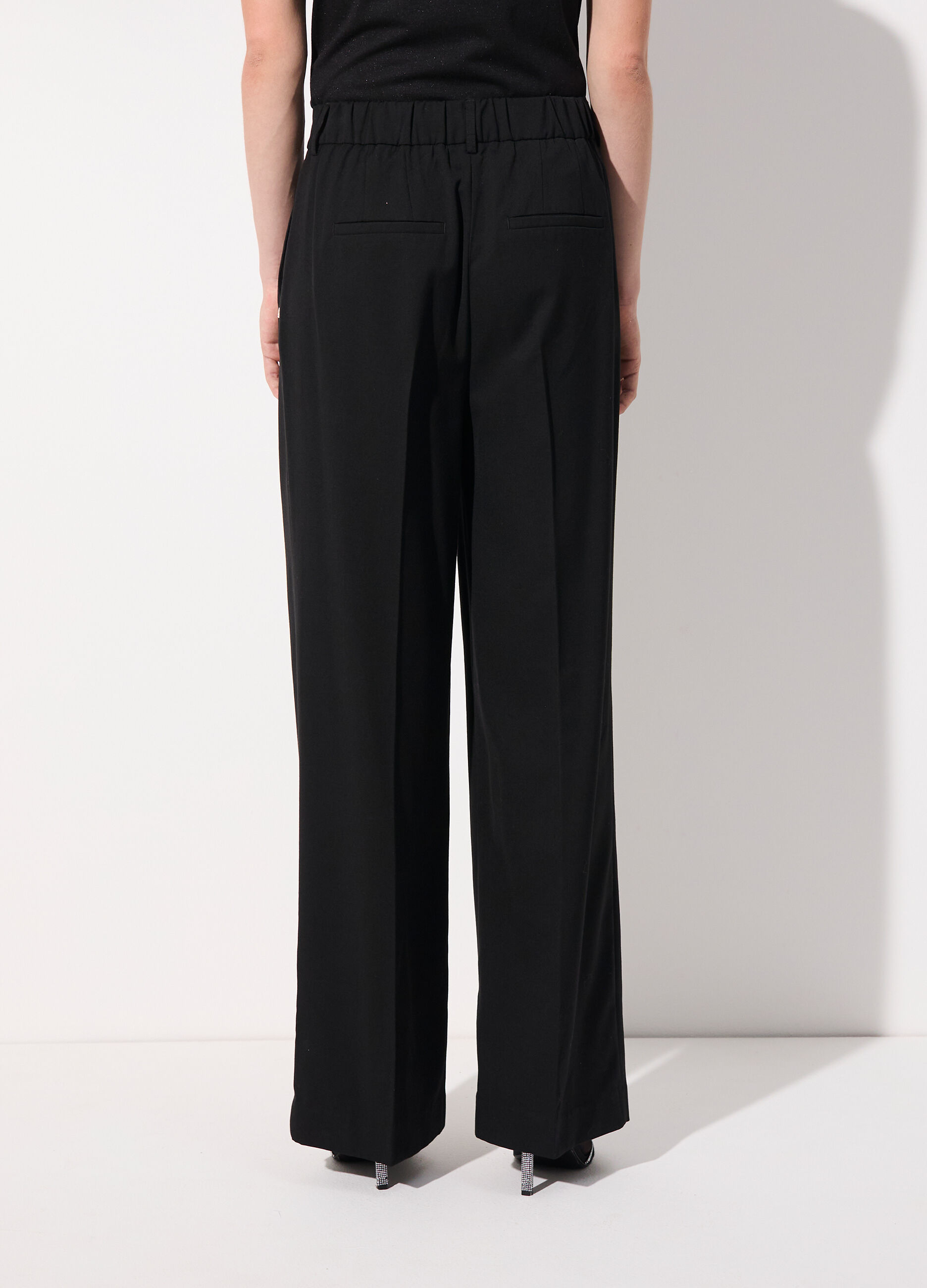 Pantalone dritto in misto lana stretch donna_2