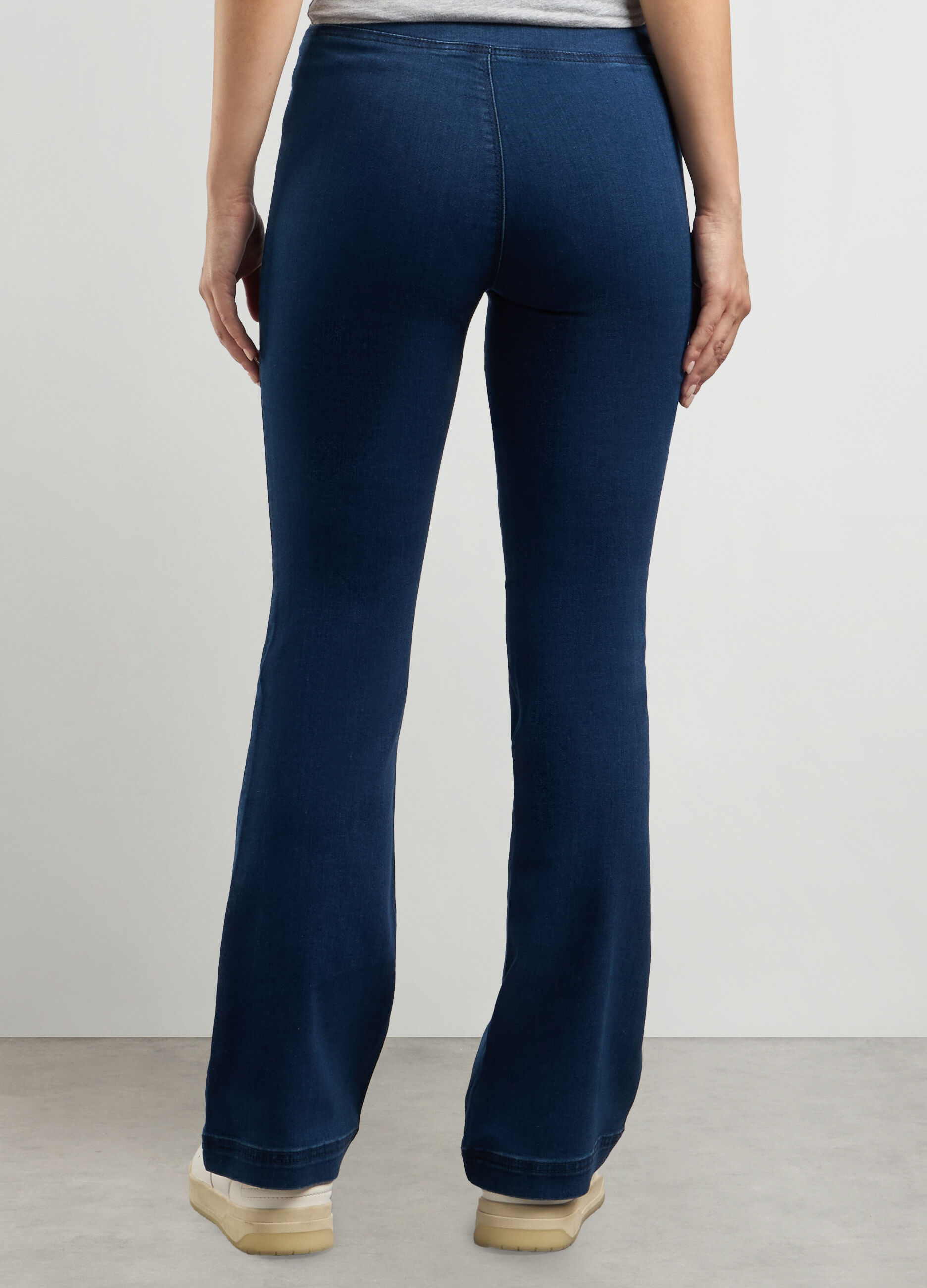 Jeggings in denim di misto cotone stretch flare fit donna_1