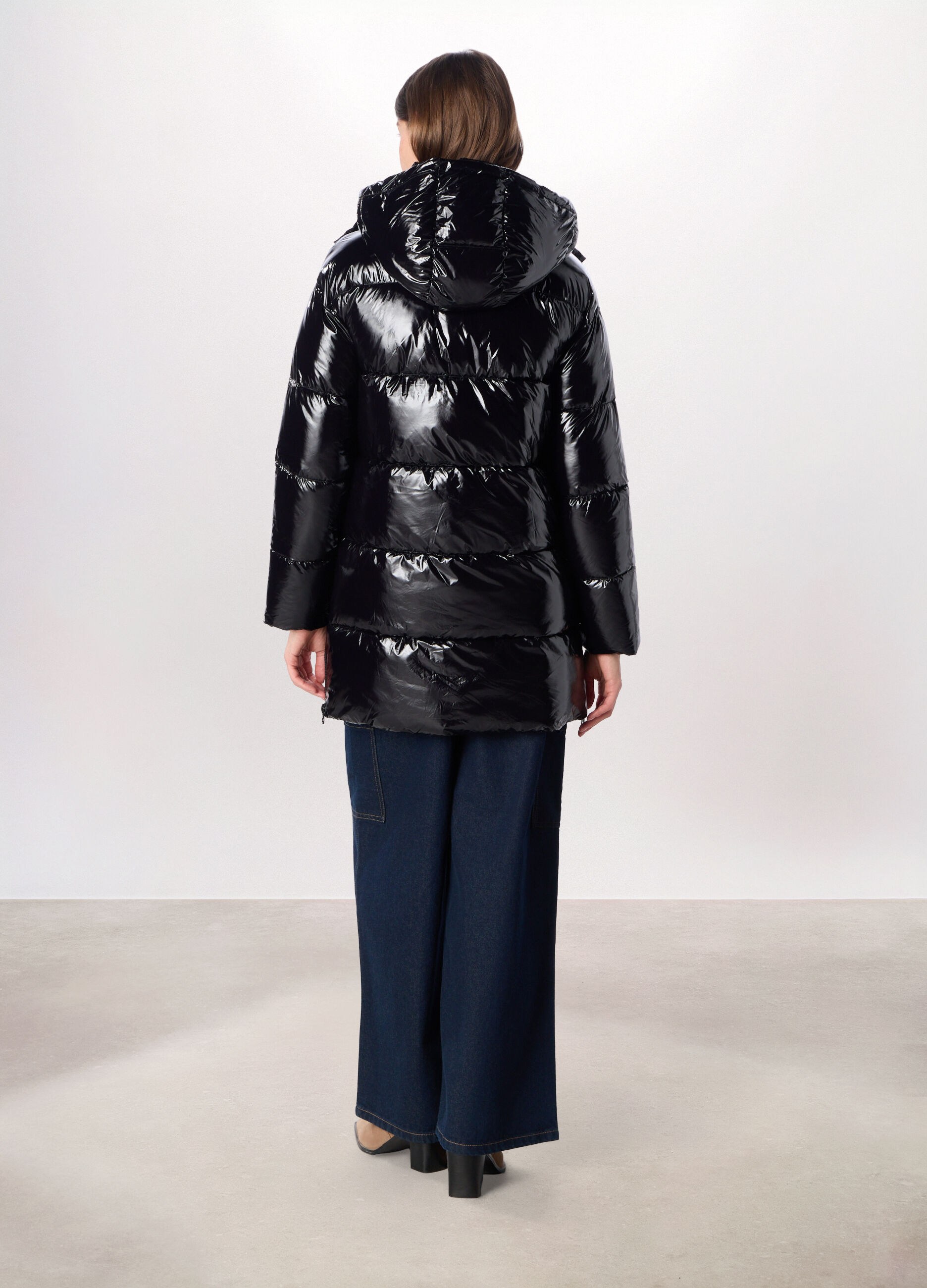 Giubbino imbottito con cappuccio donna_1