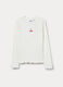 T-shirt in costina di cotone stretch bambina_0