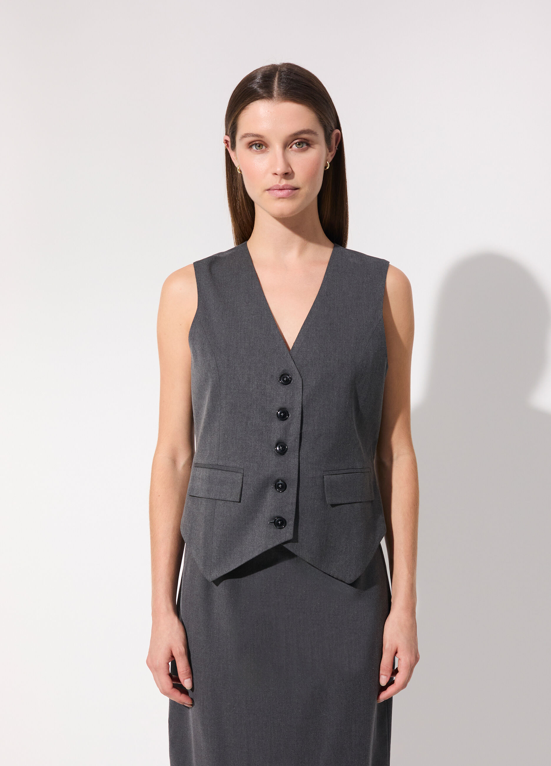 Gilet in lana misto viscosa donna_1