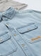 Camicia con cappuccio in denim di misto cotone ragazzo _1