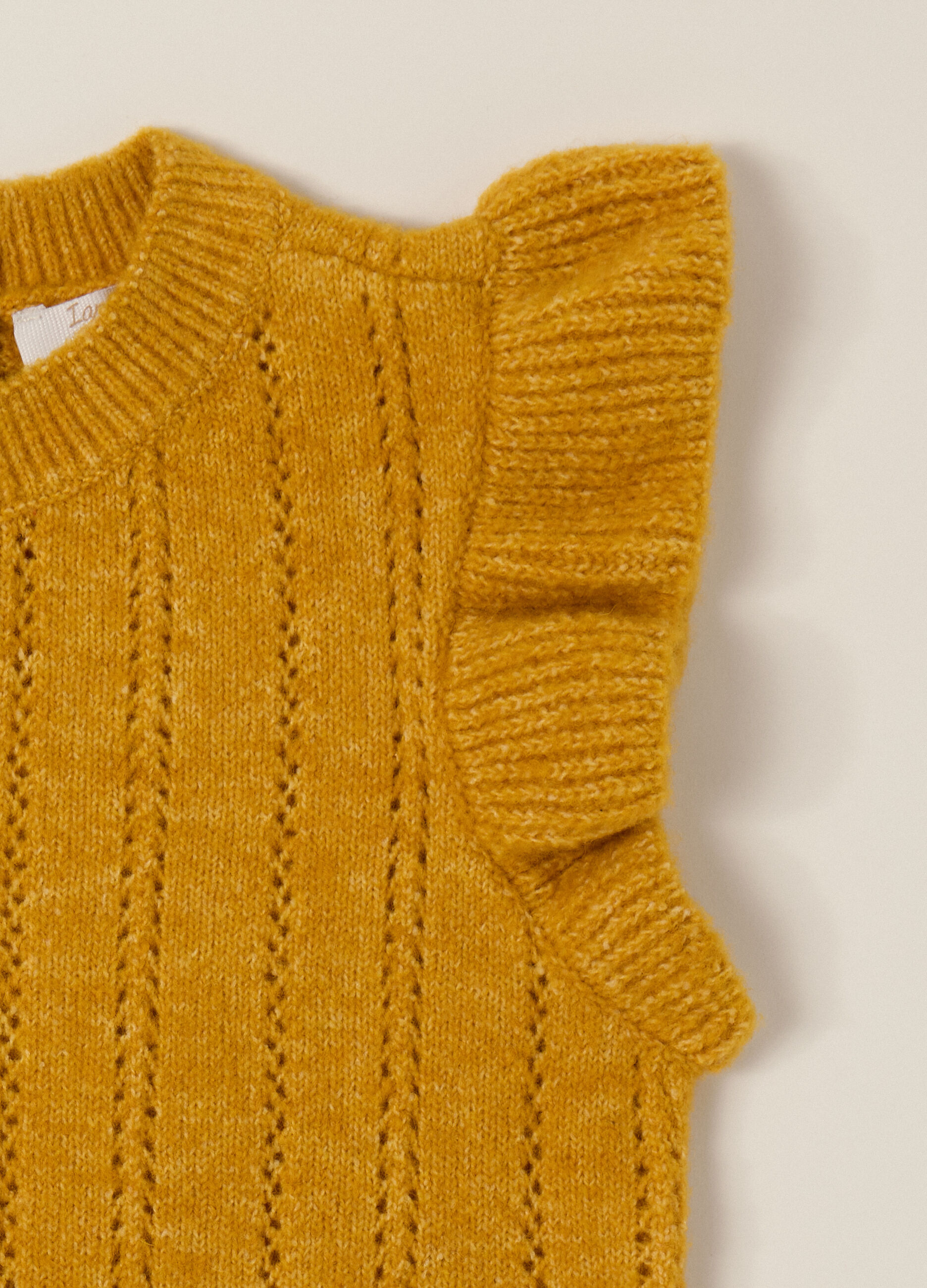 Maglia gialla per bambina in tessuto elasticizzato_3