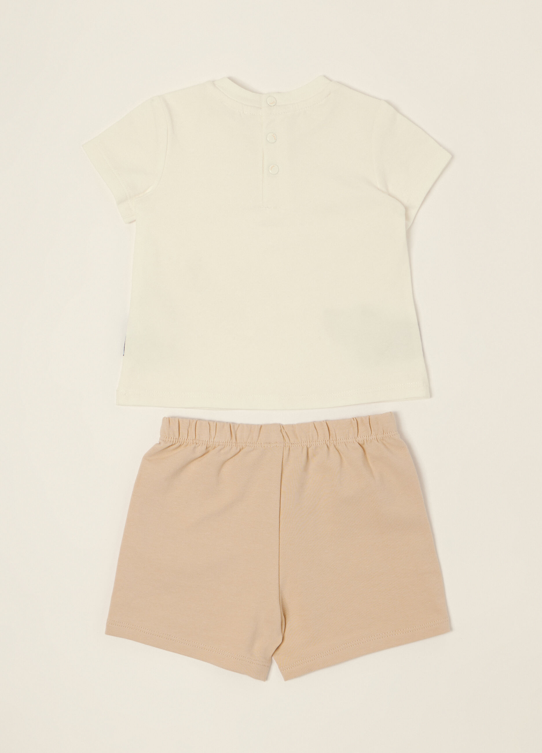 Set bianco e beige in cotone organico_1