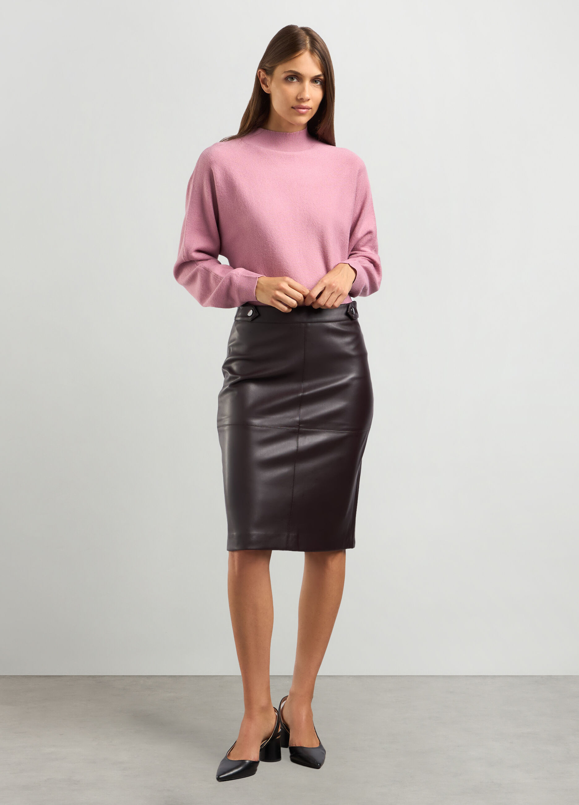 Gonna a tubino in eco pelle donna_0