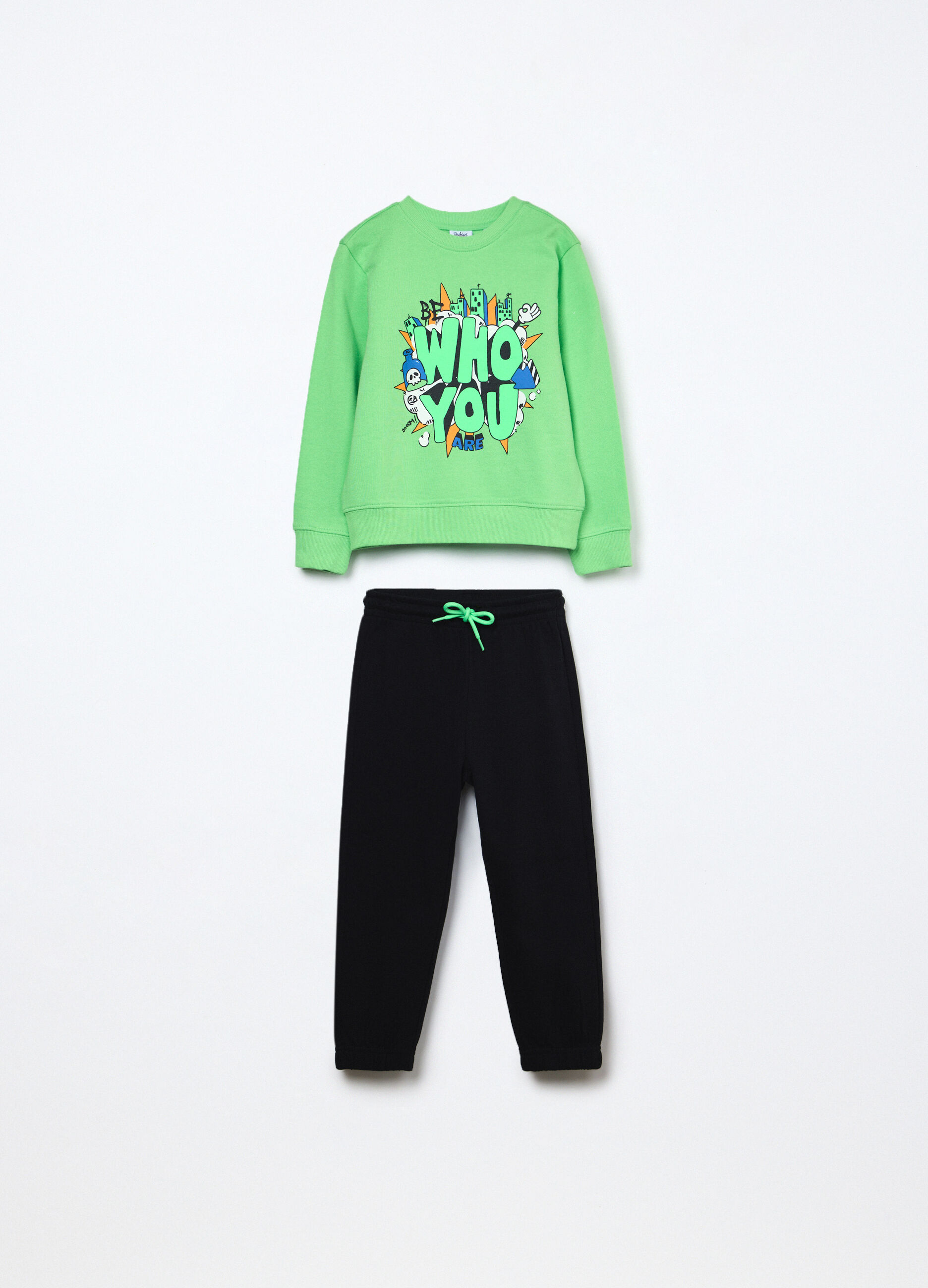 Jogging set in french terry di puro cotone bambino_0