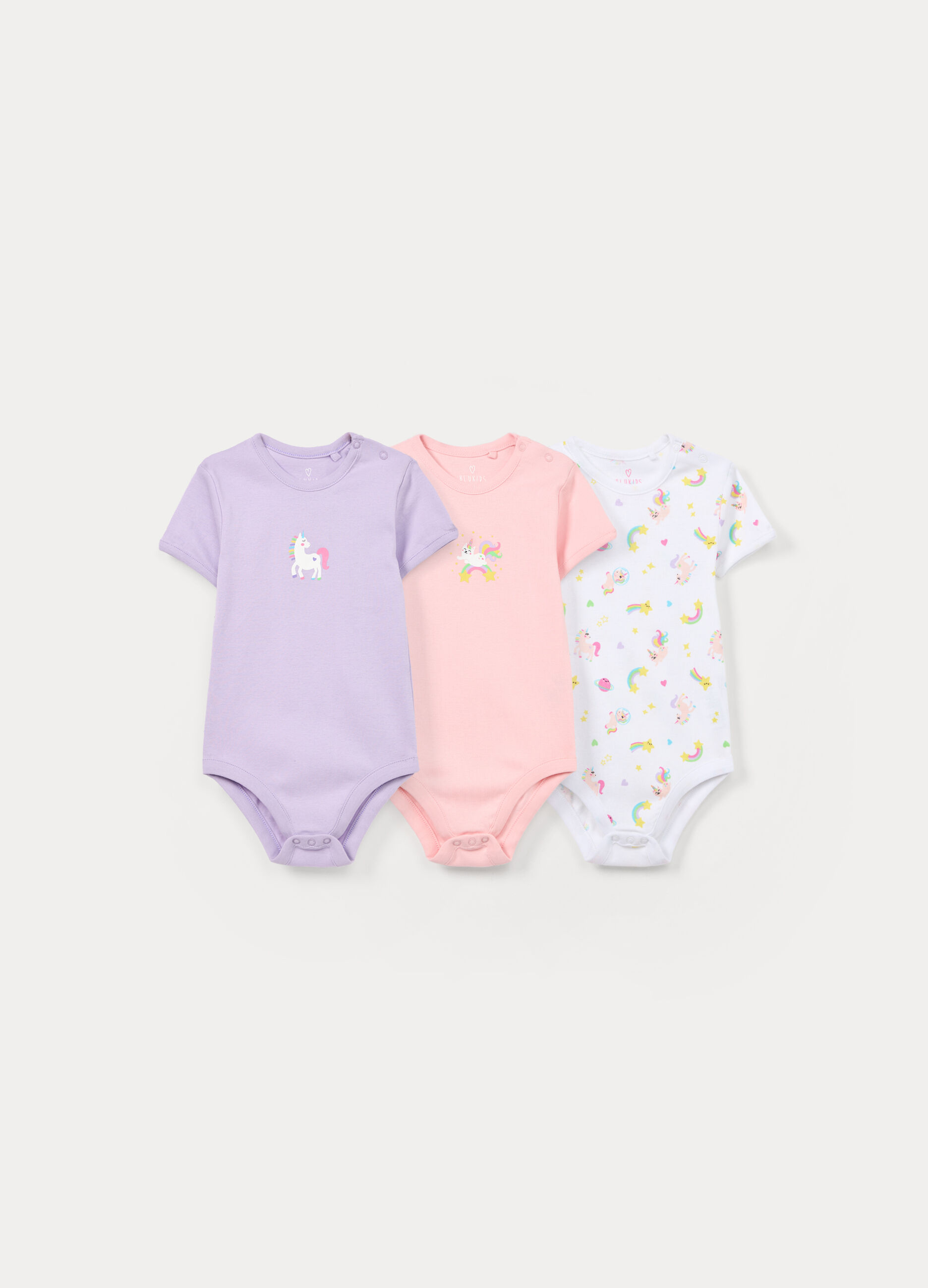 Pack 3 body in costina di puro cotone neonata_0