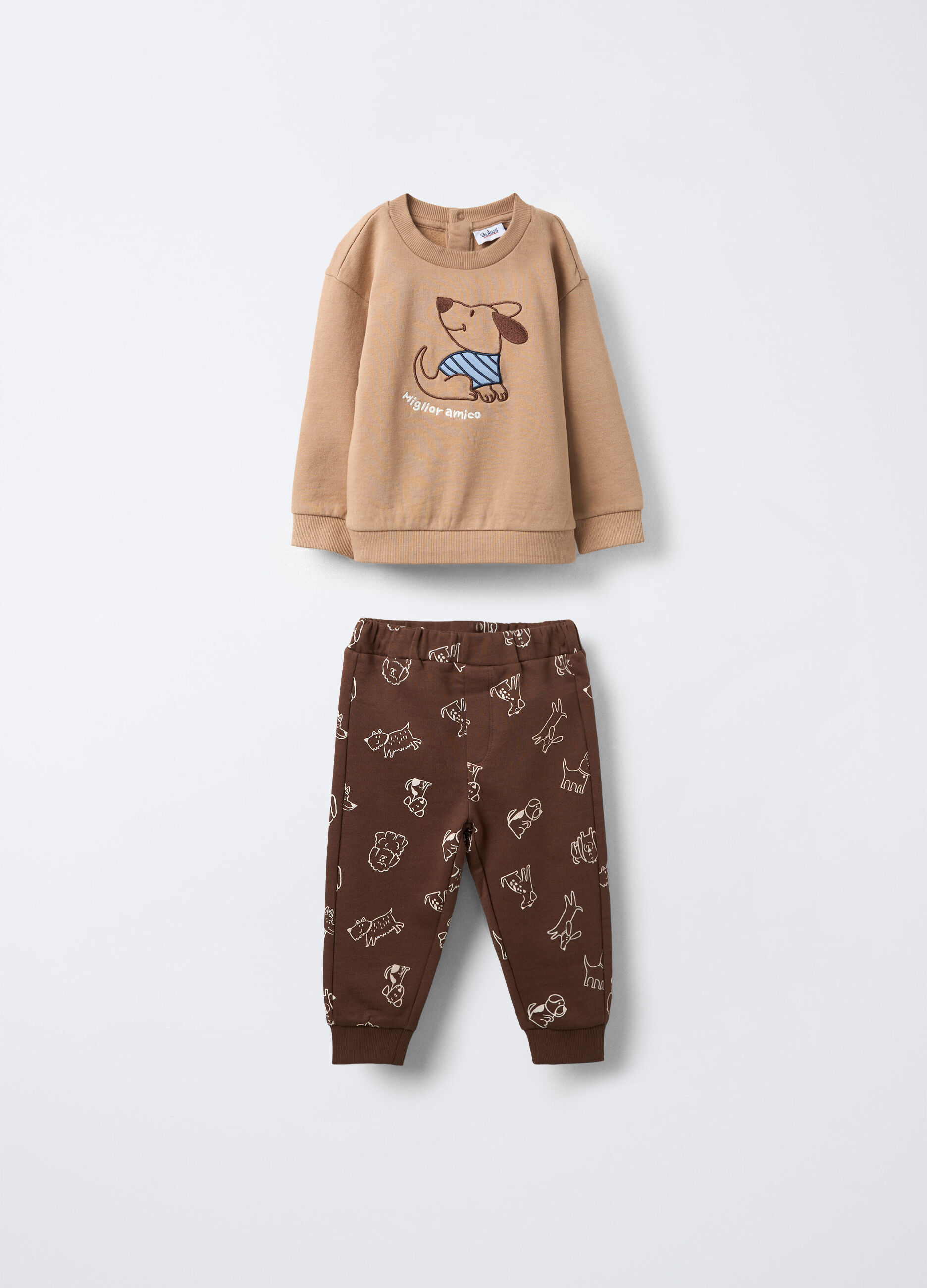 Jogging set in puro cotone garzato bimbo_0