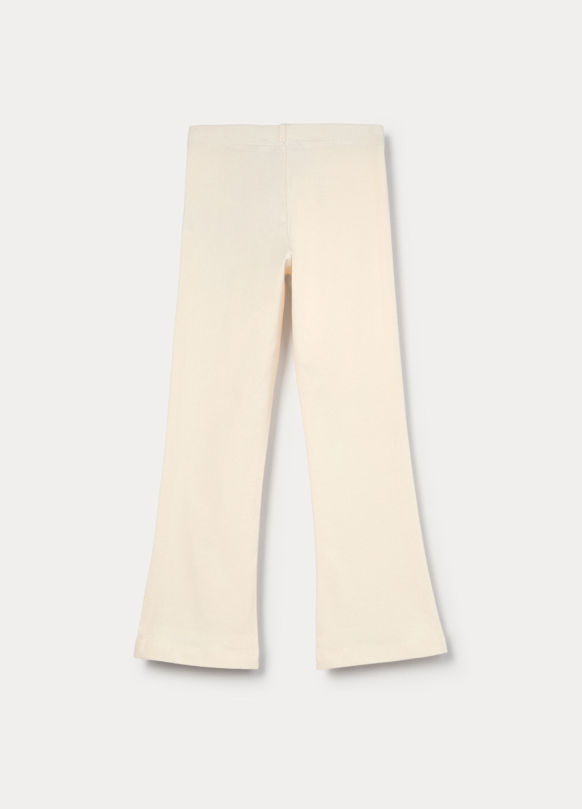Leggings flare fit in jersey di cotone stretch bambina_1
