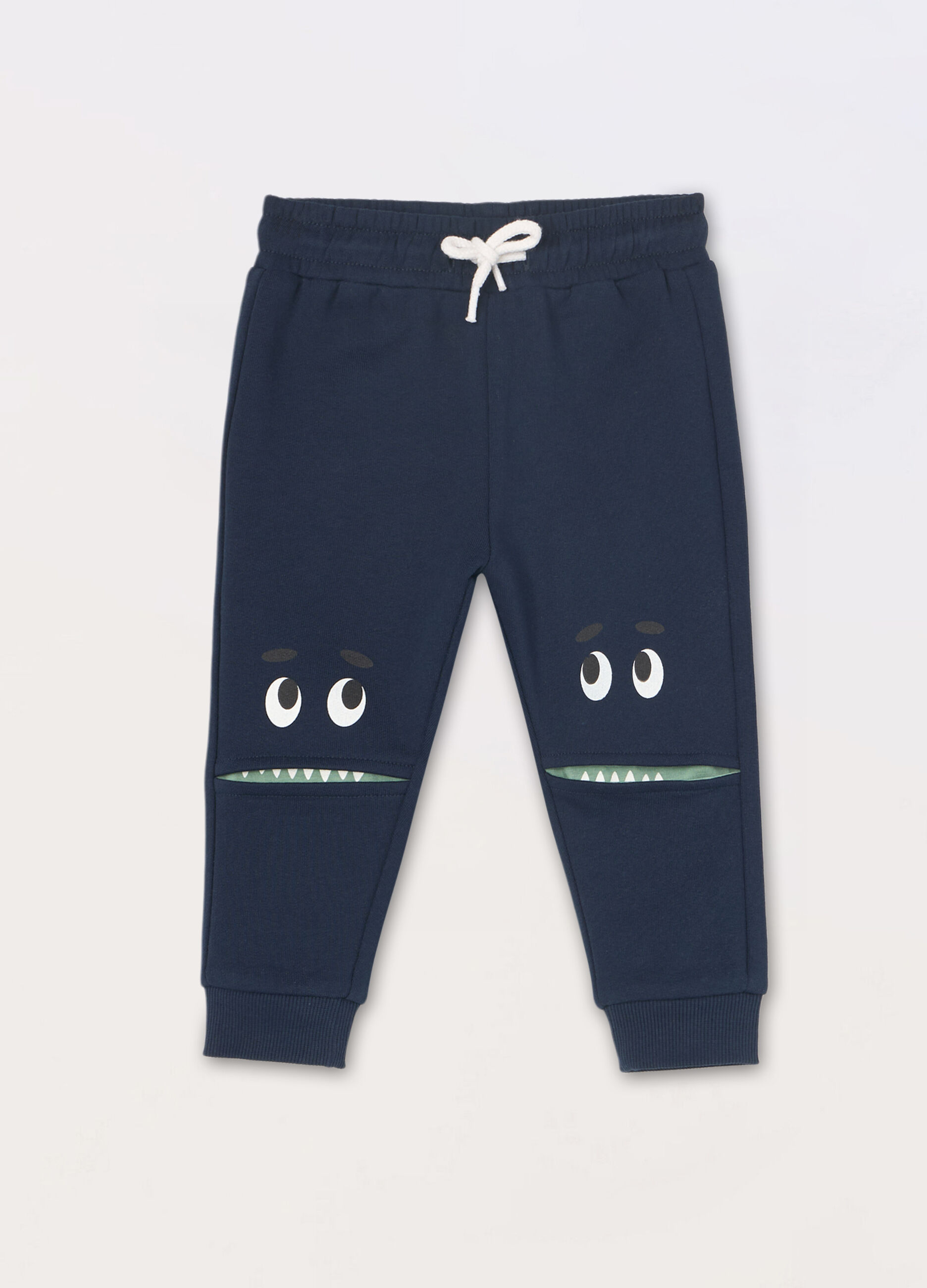 Jogger in french terry di puro cotone neonato_0