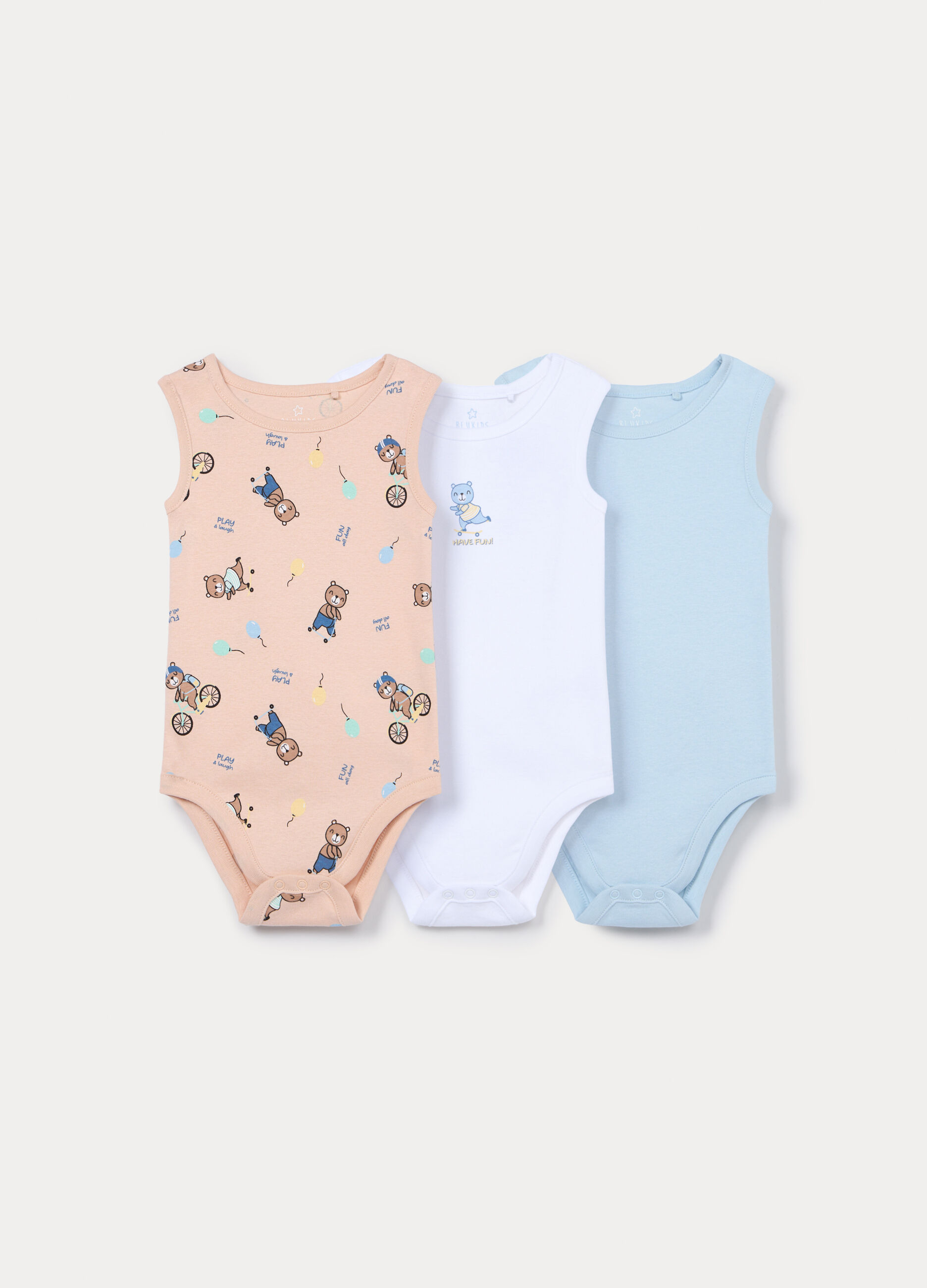 Pack 3 body in costina di puro cotone _0