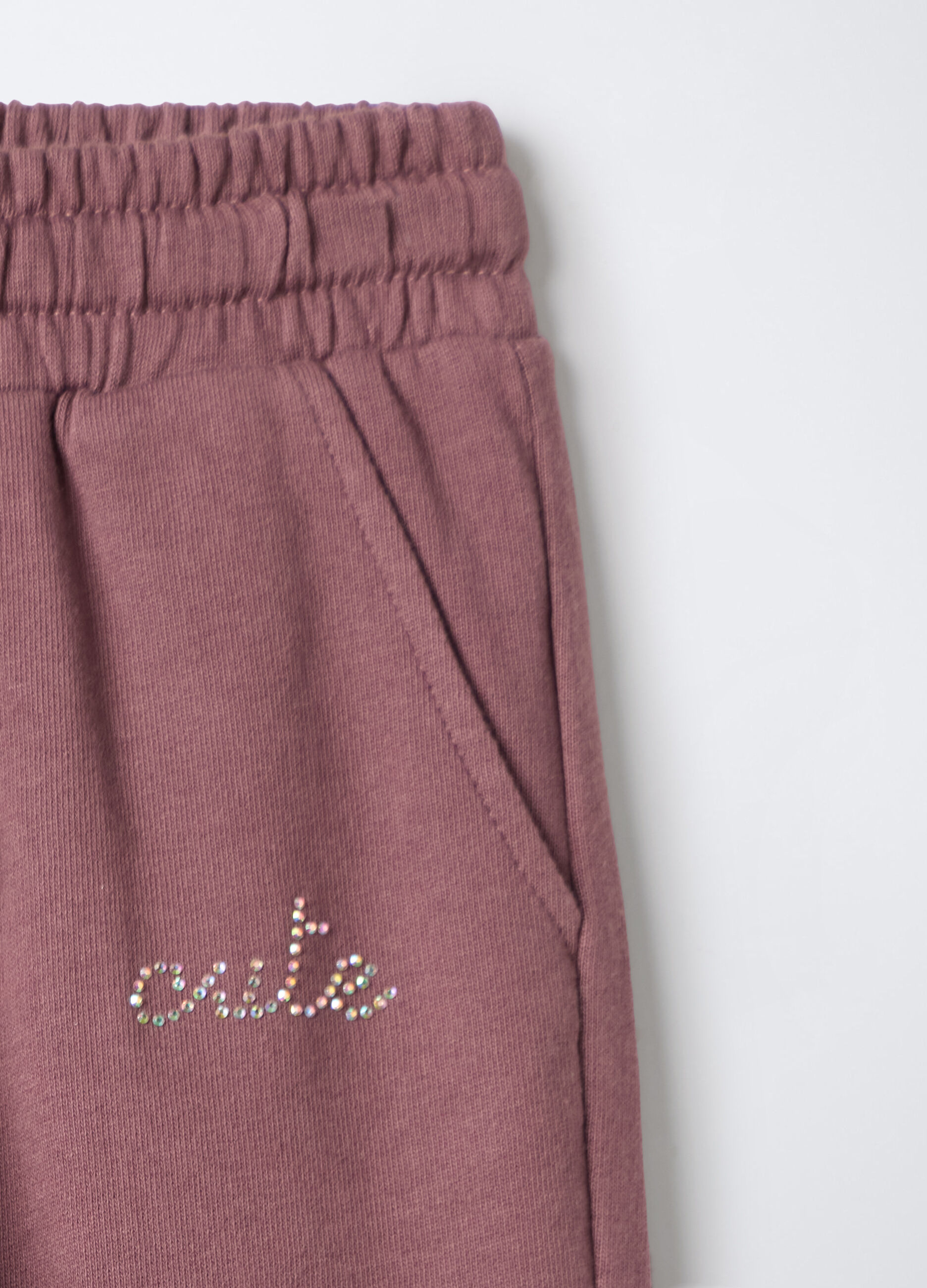 Jogger in puro cotone garzato bambina_2