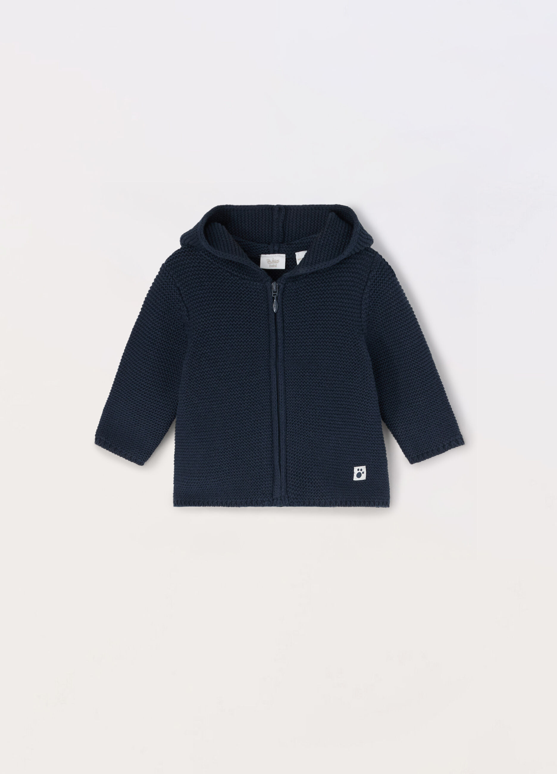 Cardigan in puro cotone con cappuccio neonato_0