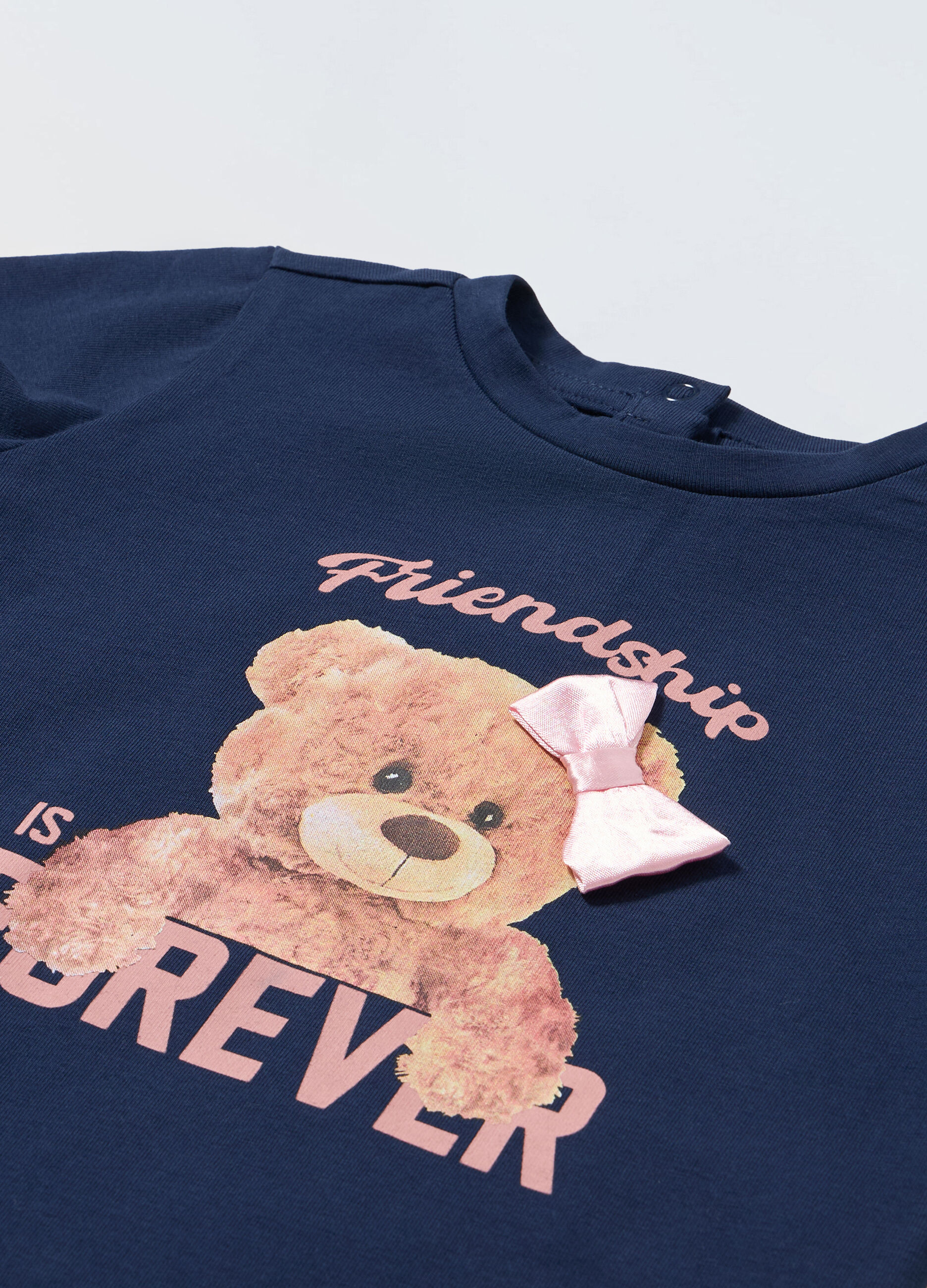 T-shirt a maniche lunghe in cotone stretch neonata_1