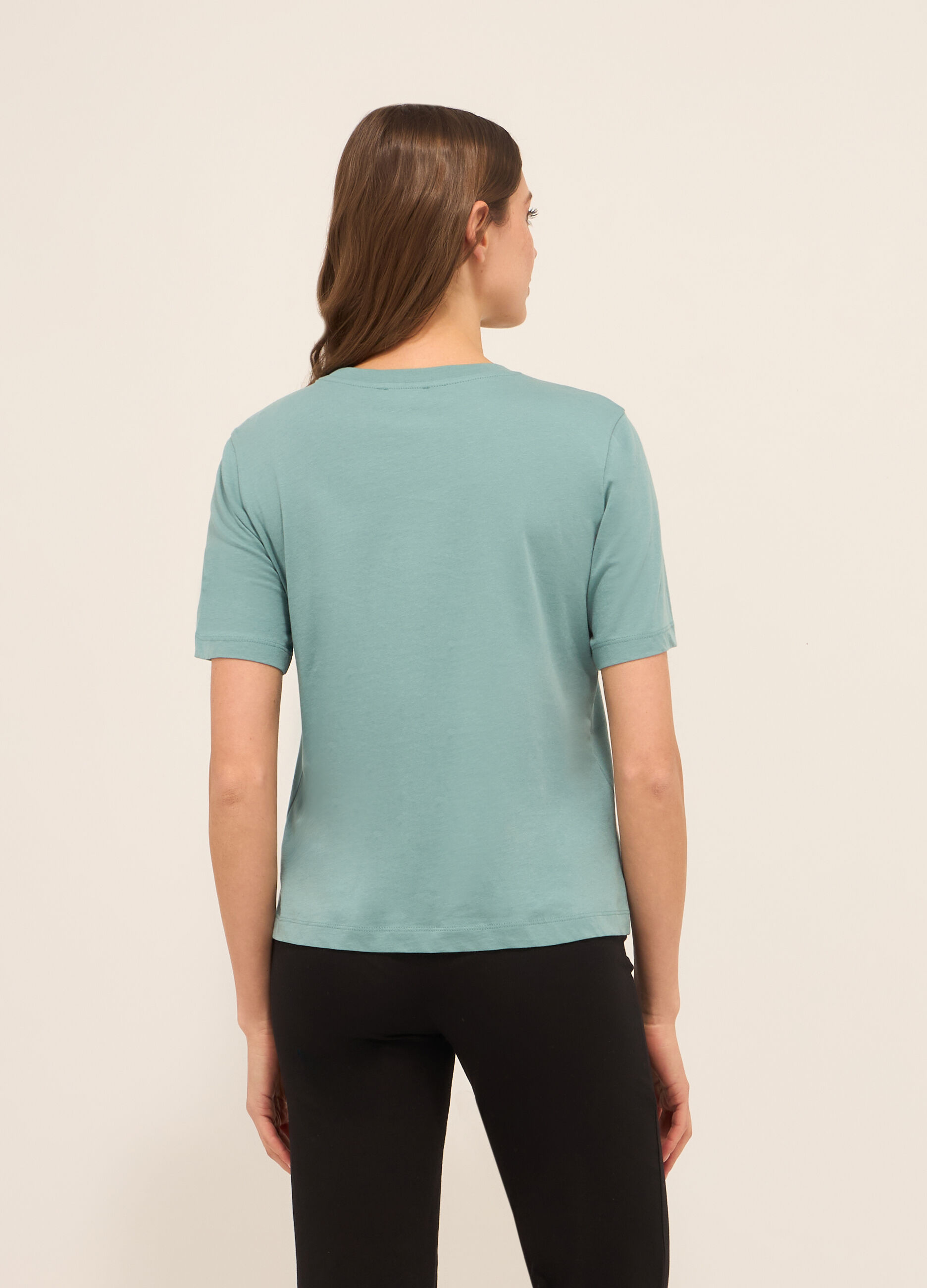 T-shirt in jersey di puro cotone donna_1