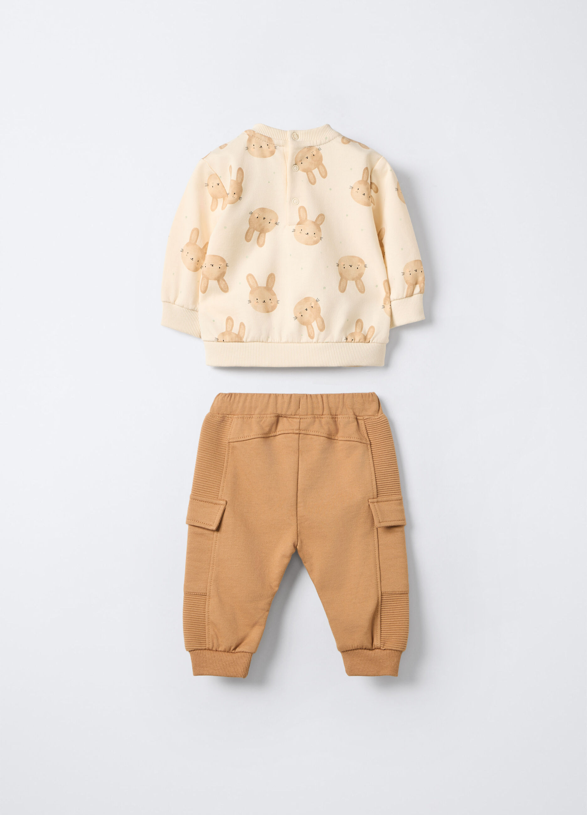 Jogging set in felpa di puro cotone neonato_1