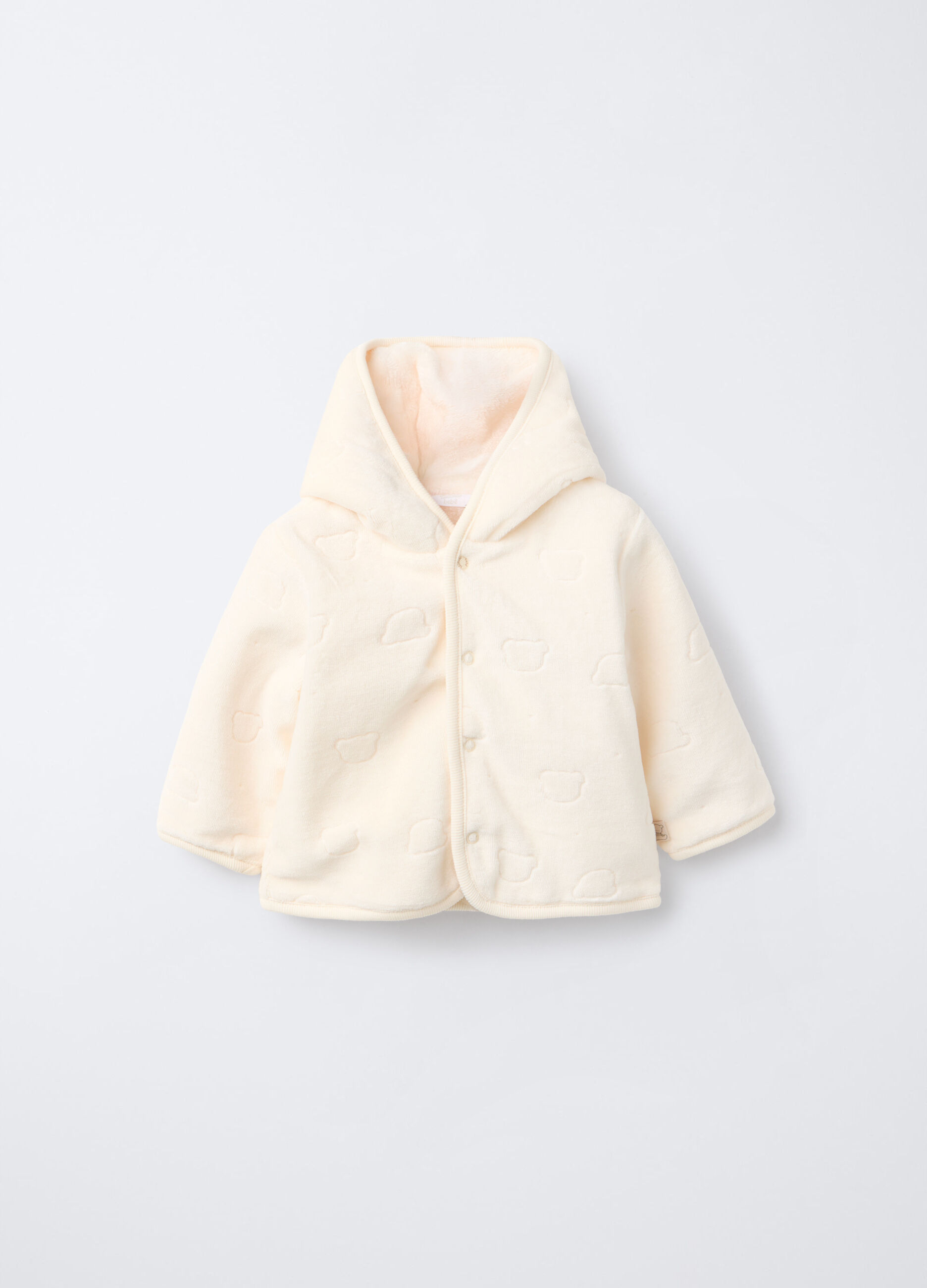 Giacca con cappuccio misto cotone velour