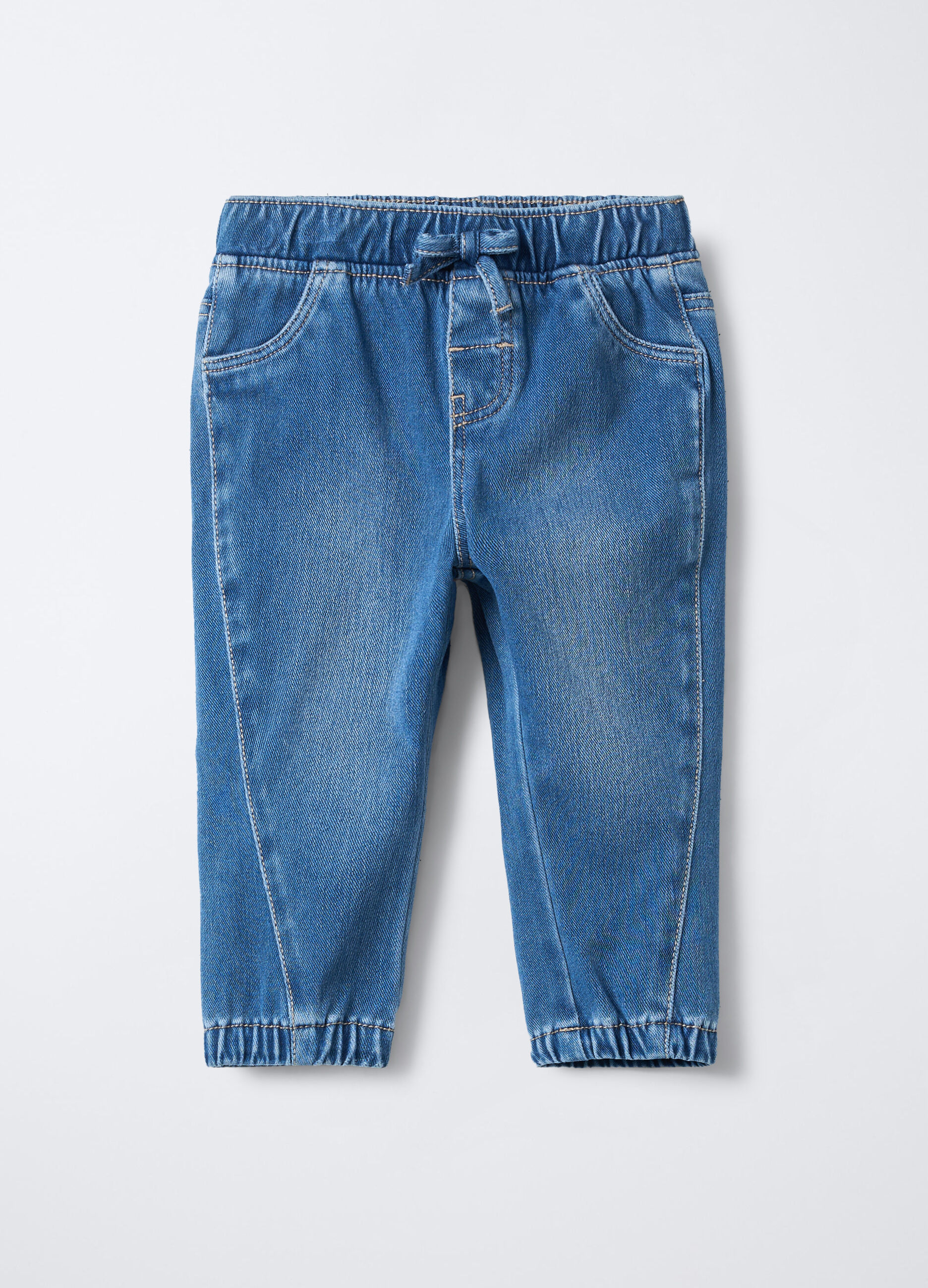 Jogger in denim di misto cotone garzato stretch Comfort Fit bimba_0