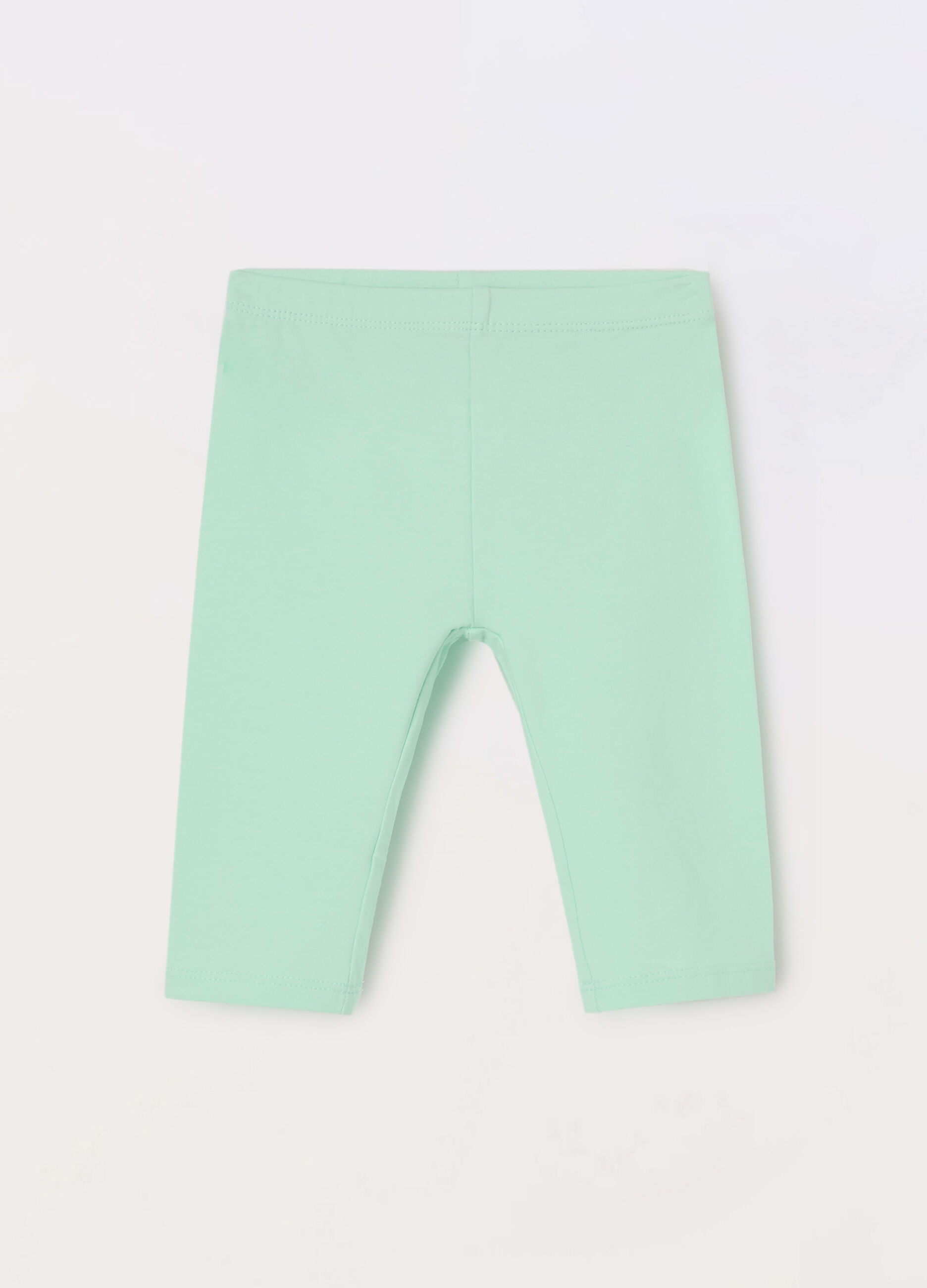 Leggings capri in jersey di cotone stretch neonata_0