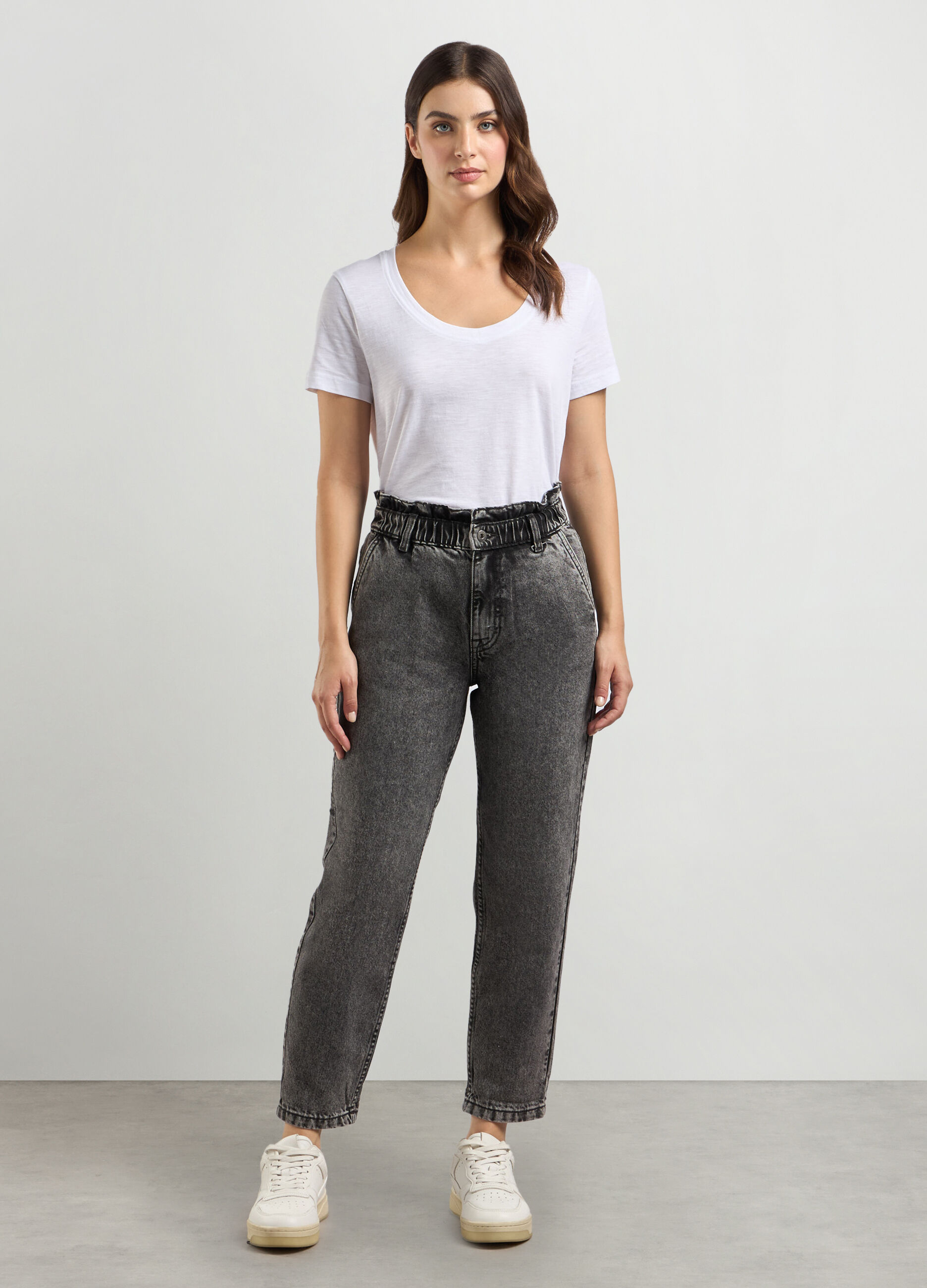 Pantaloni in denim di puro cotone donna_0