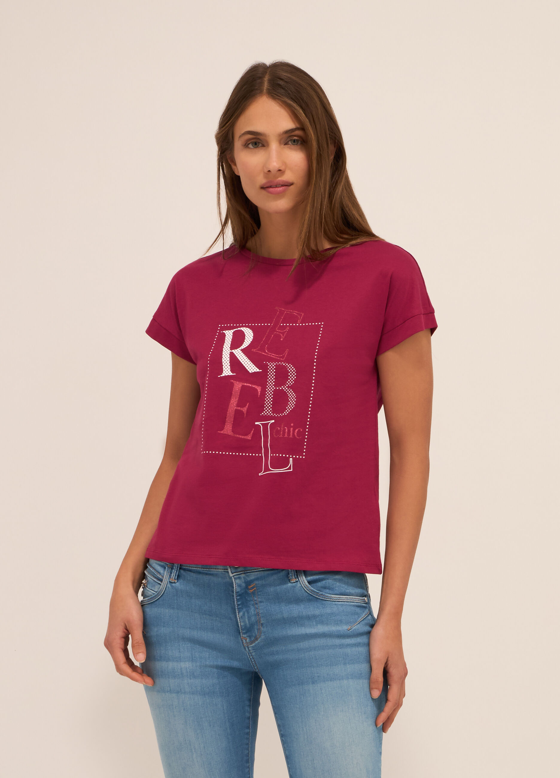 T-shirt in puro cotone donna