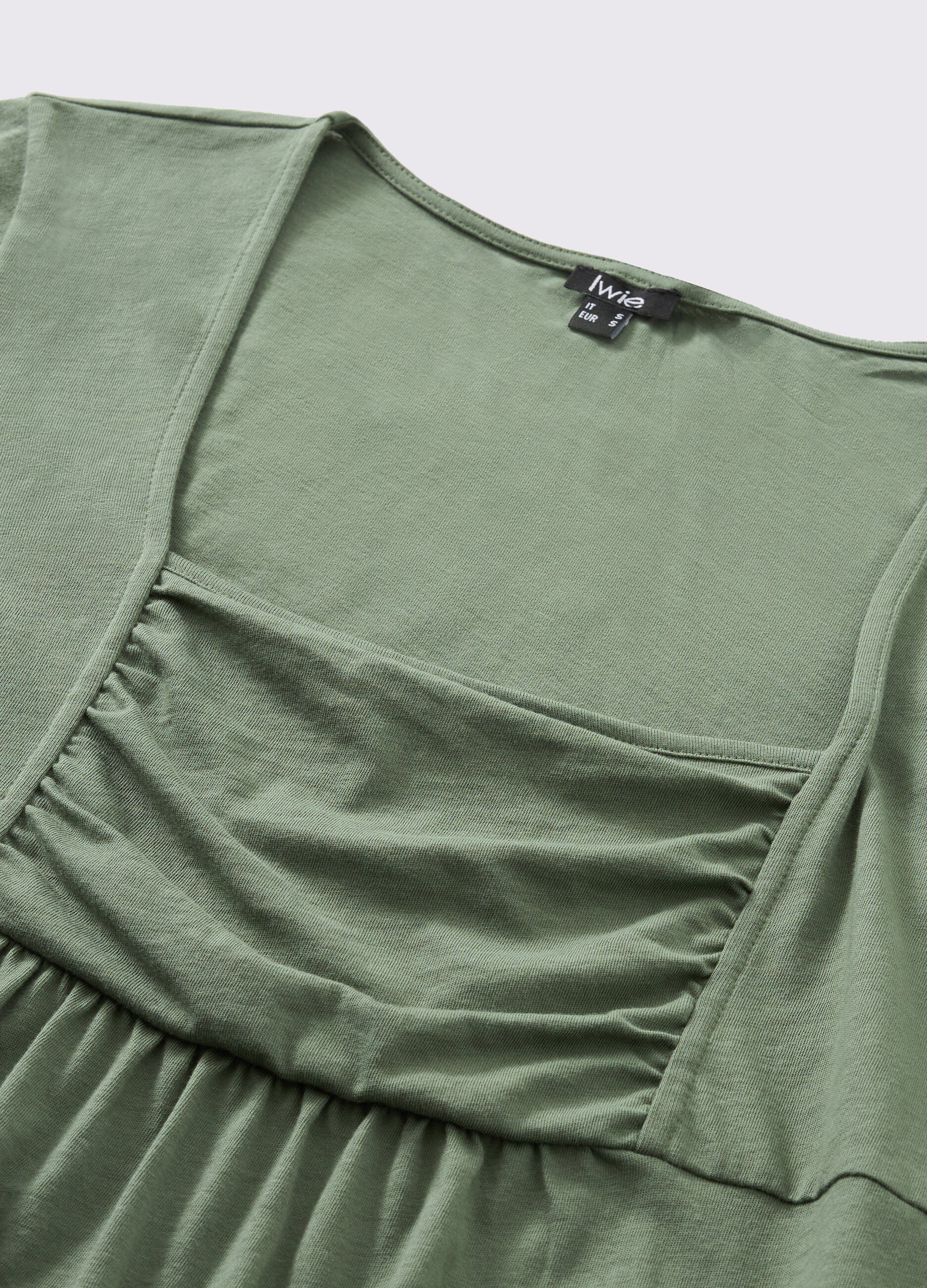 T-shirt in puro cotone con scollo squadrato donna_1