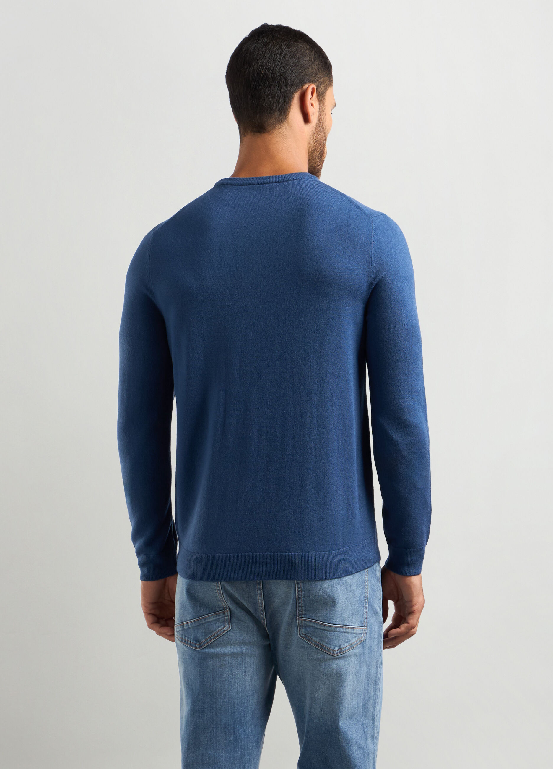 Maglione girocollo maglia rasata uomo_1