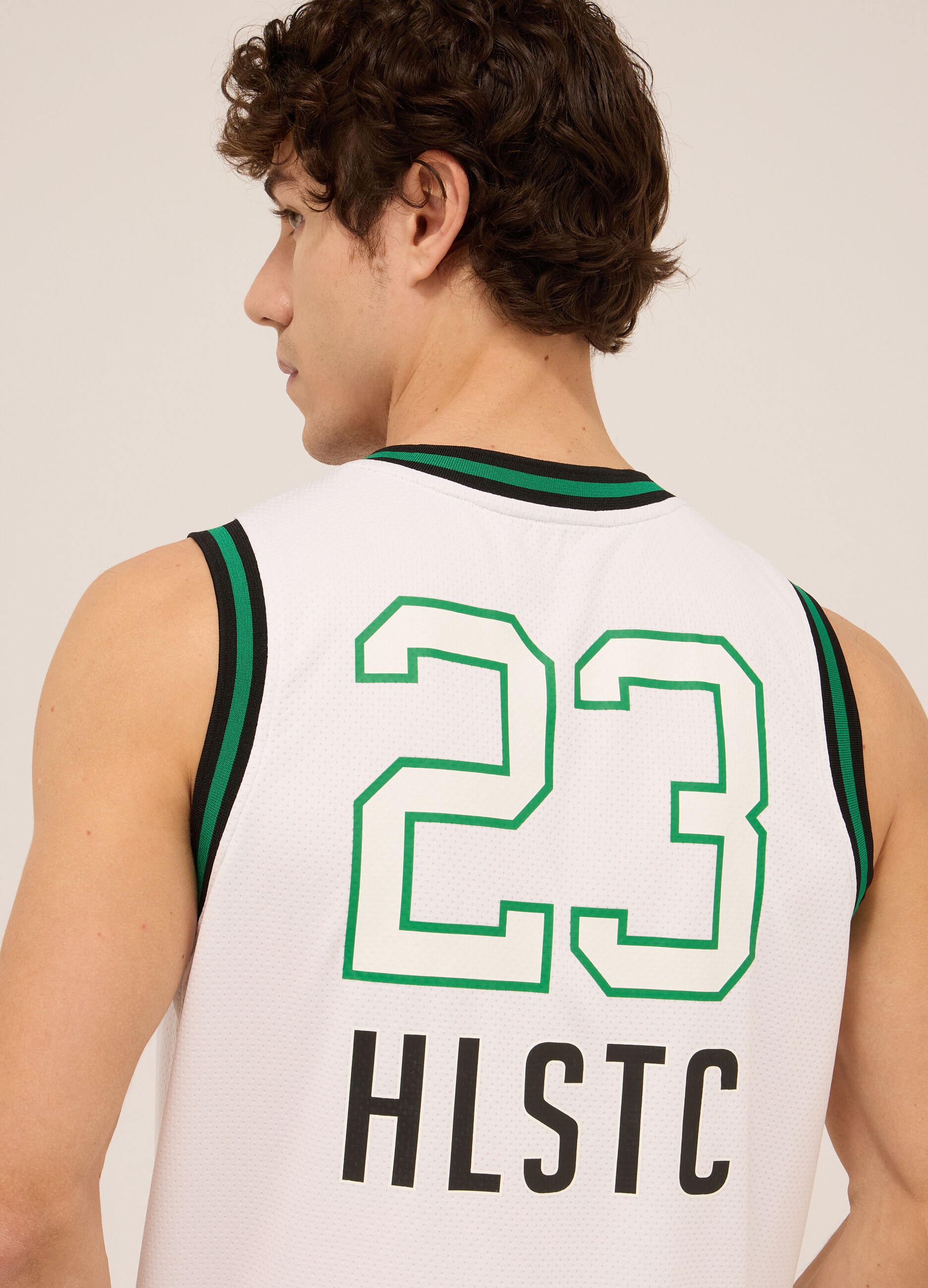 Canottiera sportiva con stampa stile basket uomo
