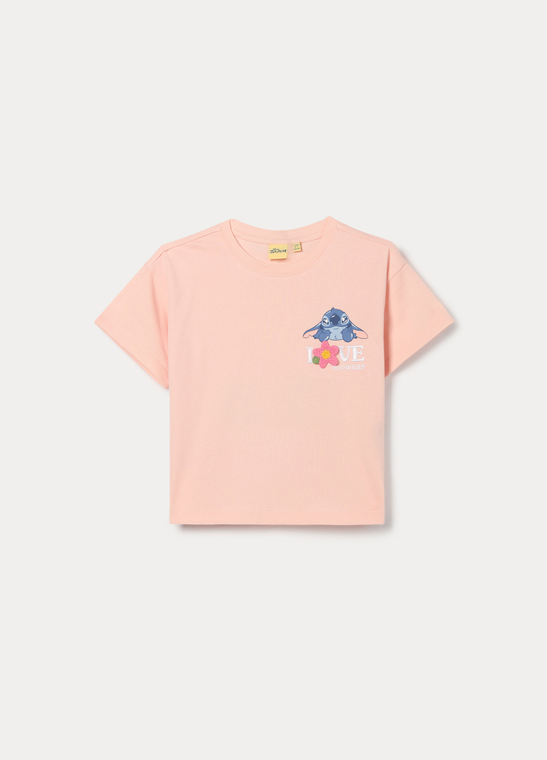 T-shirt Stitch in jersey di puro cotone bambina_0