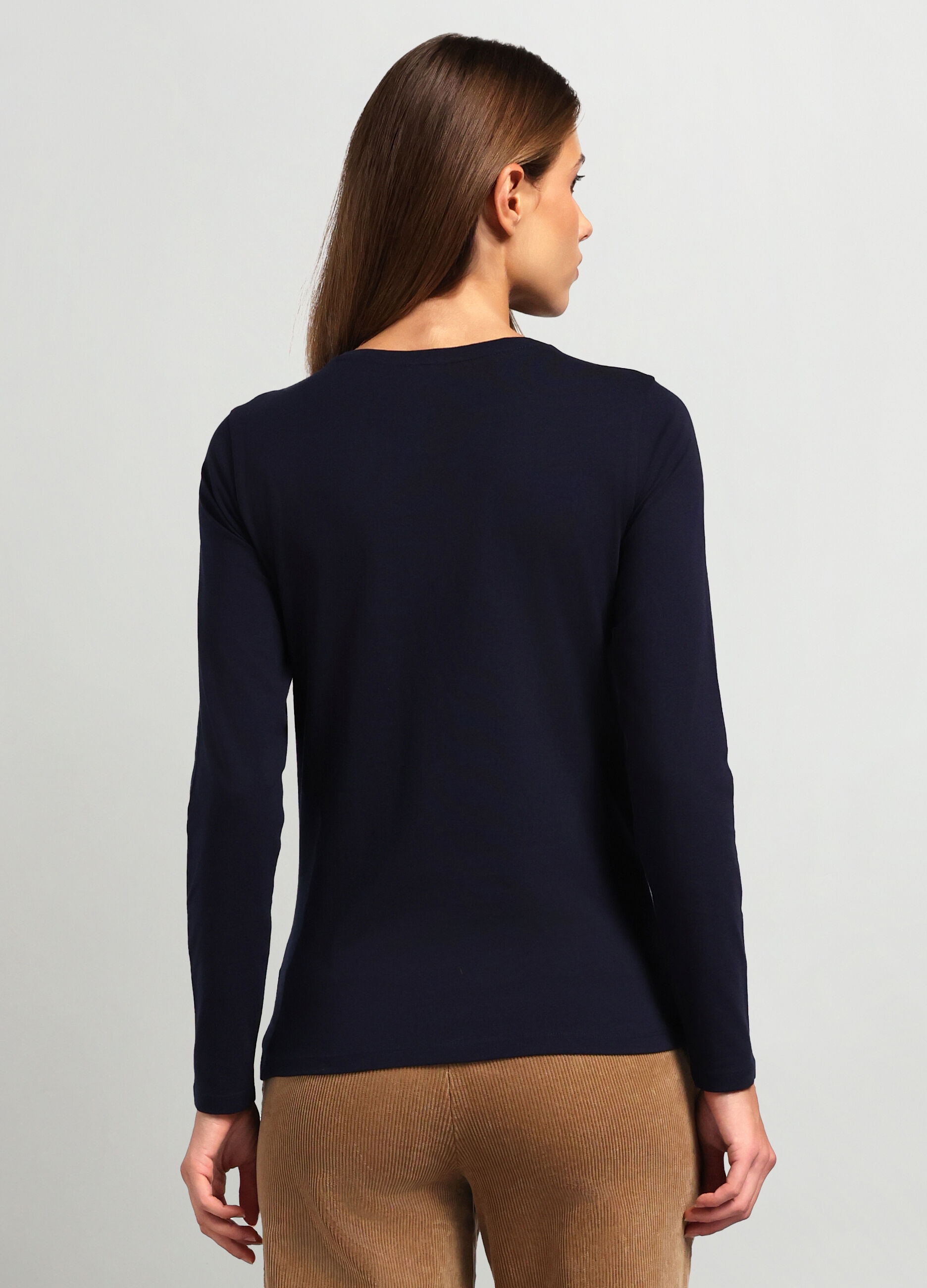 T-shirt in cotone stretch donna_1