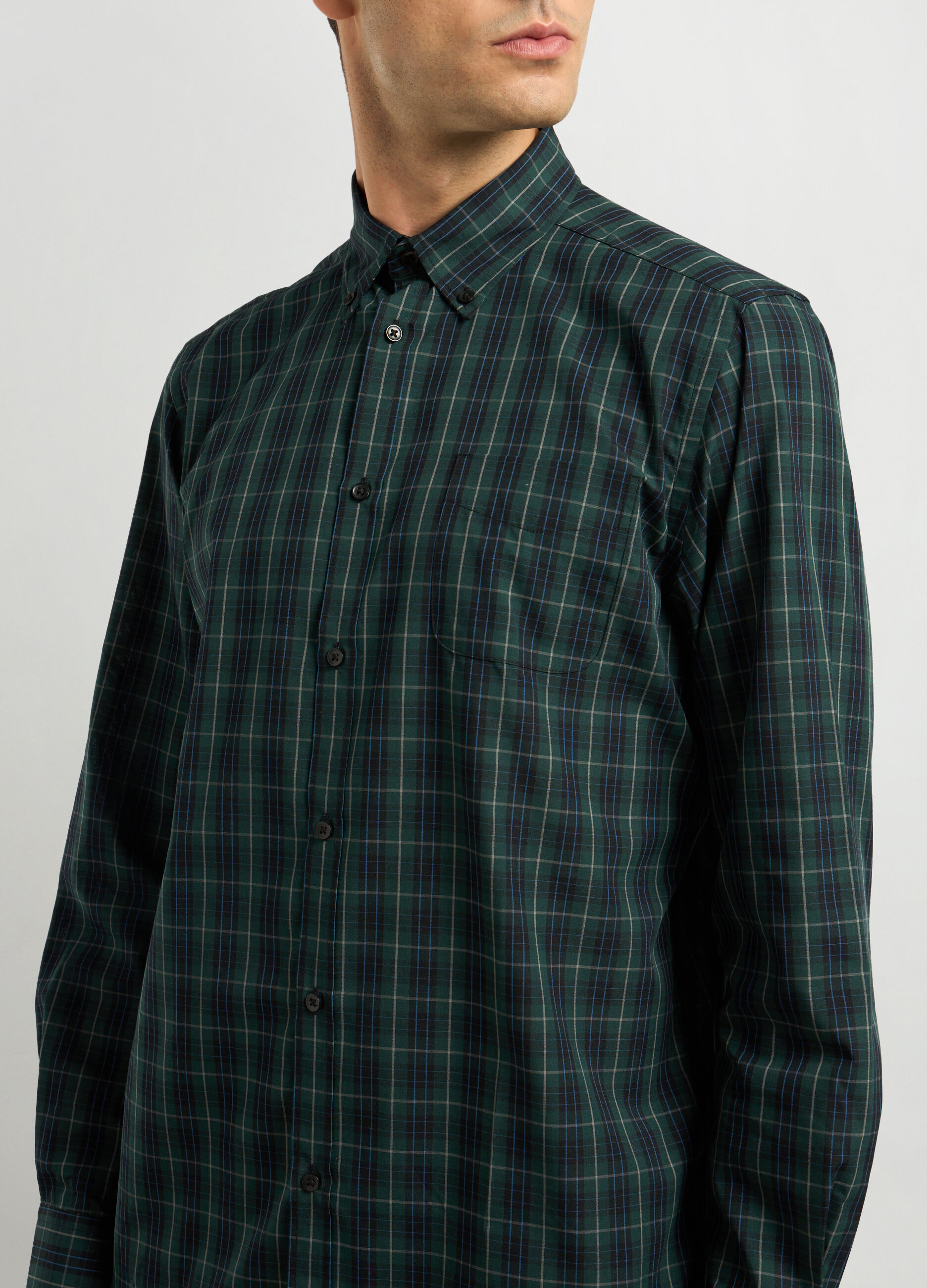 Camicia regular fit colletto button down in misto cotone_2