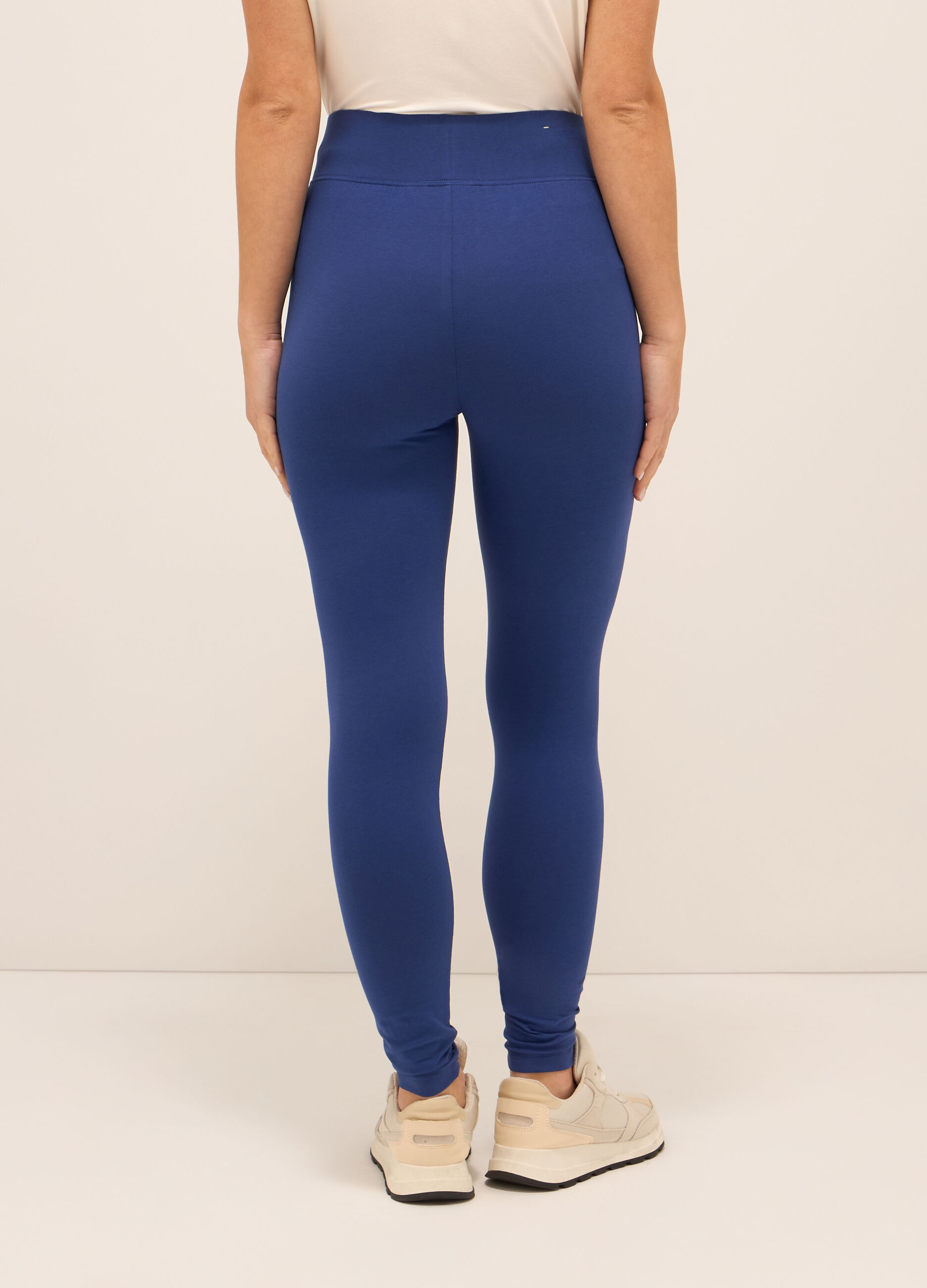 Leggings fitness in jersey di cotone stretch donna_1
