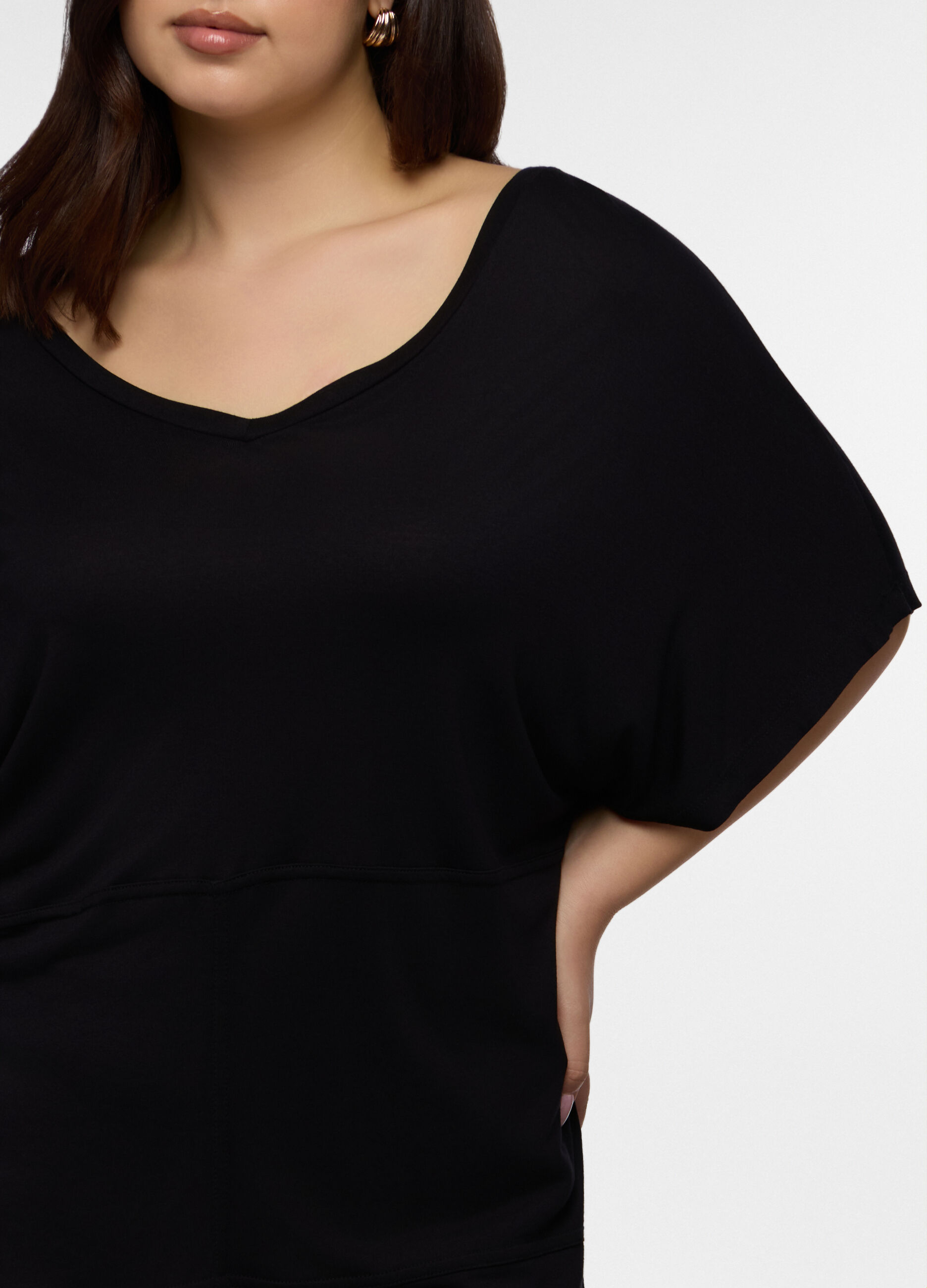 T-shirt Fit Relaxed con scollo a V donna curvy_2