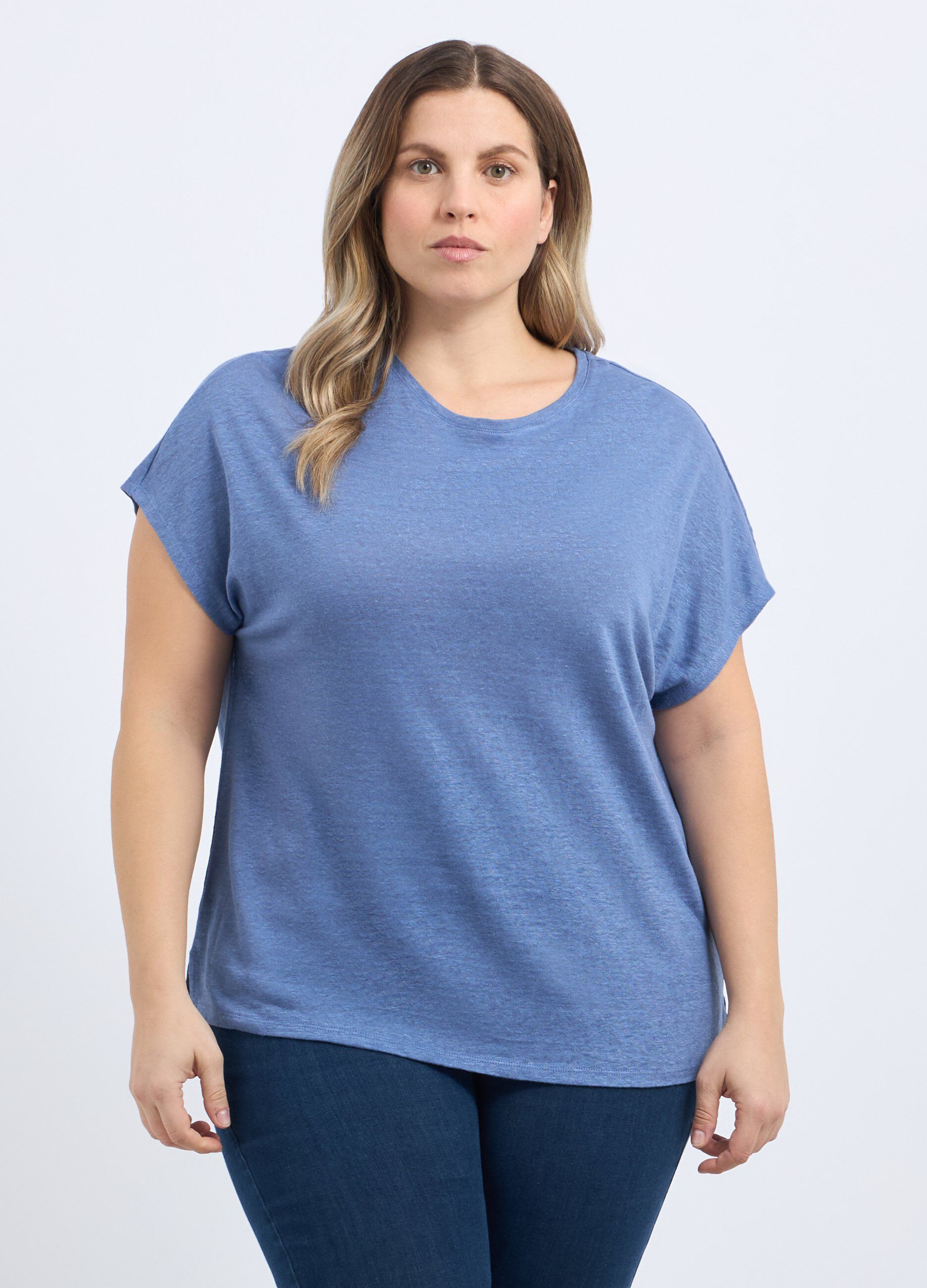 T-shirt in puro lino donna curvy_0