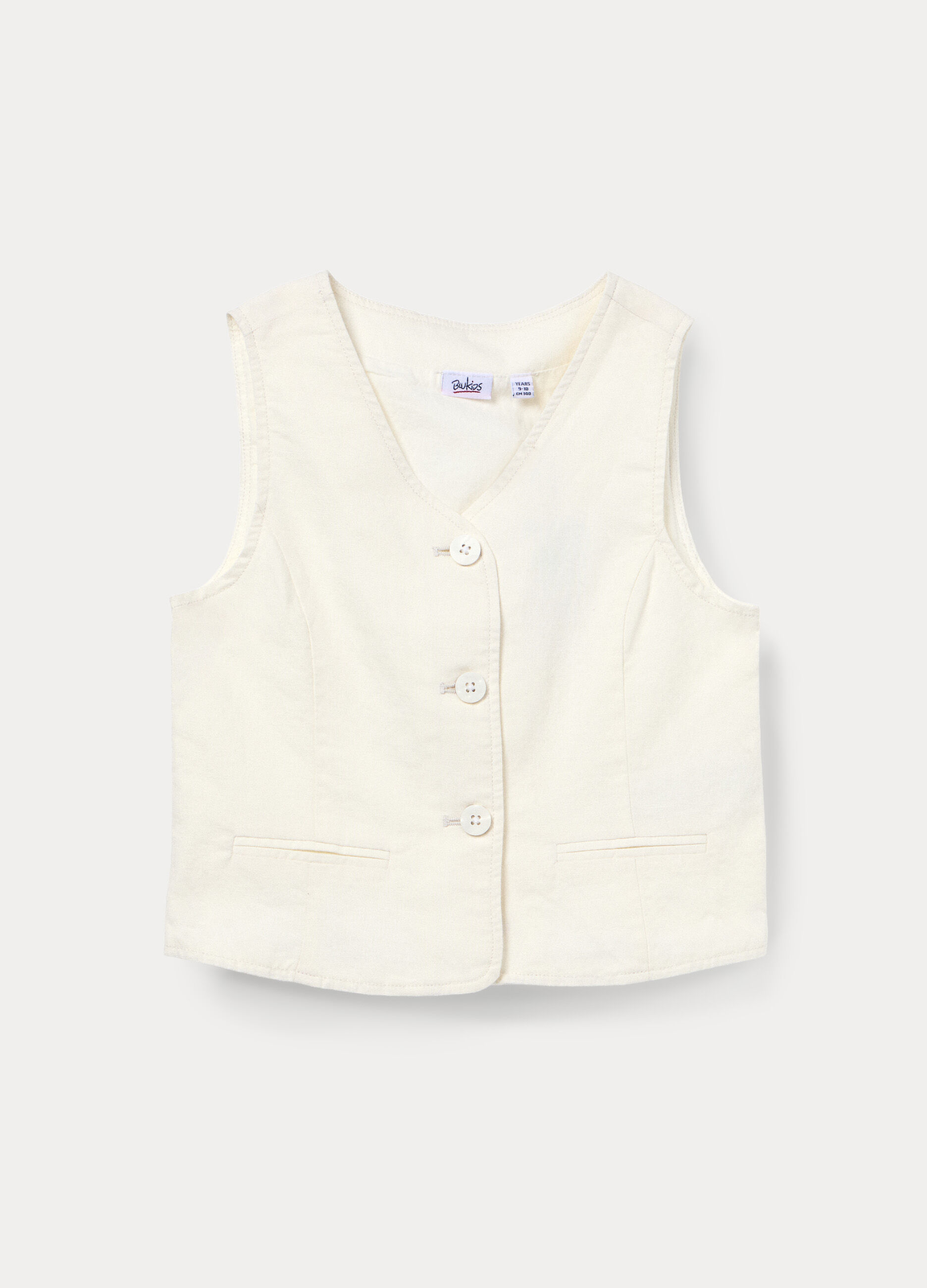 Gilet misto lino ragazza_0