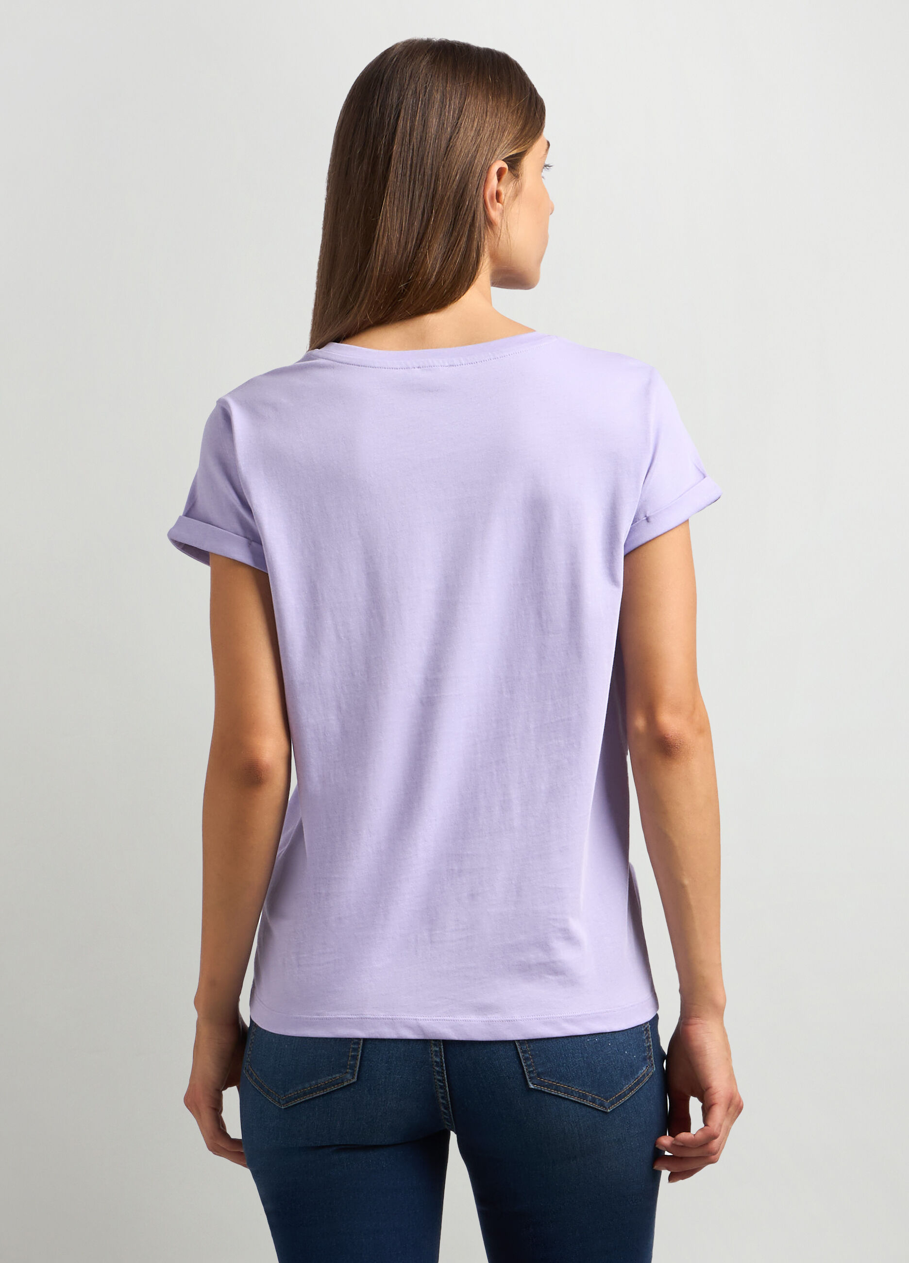 T-shirt in jersey di puro cotone donna_1