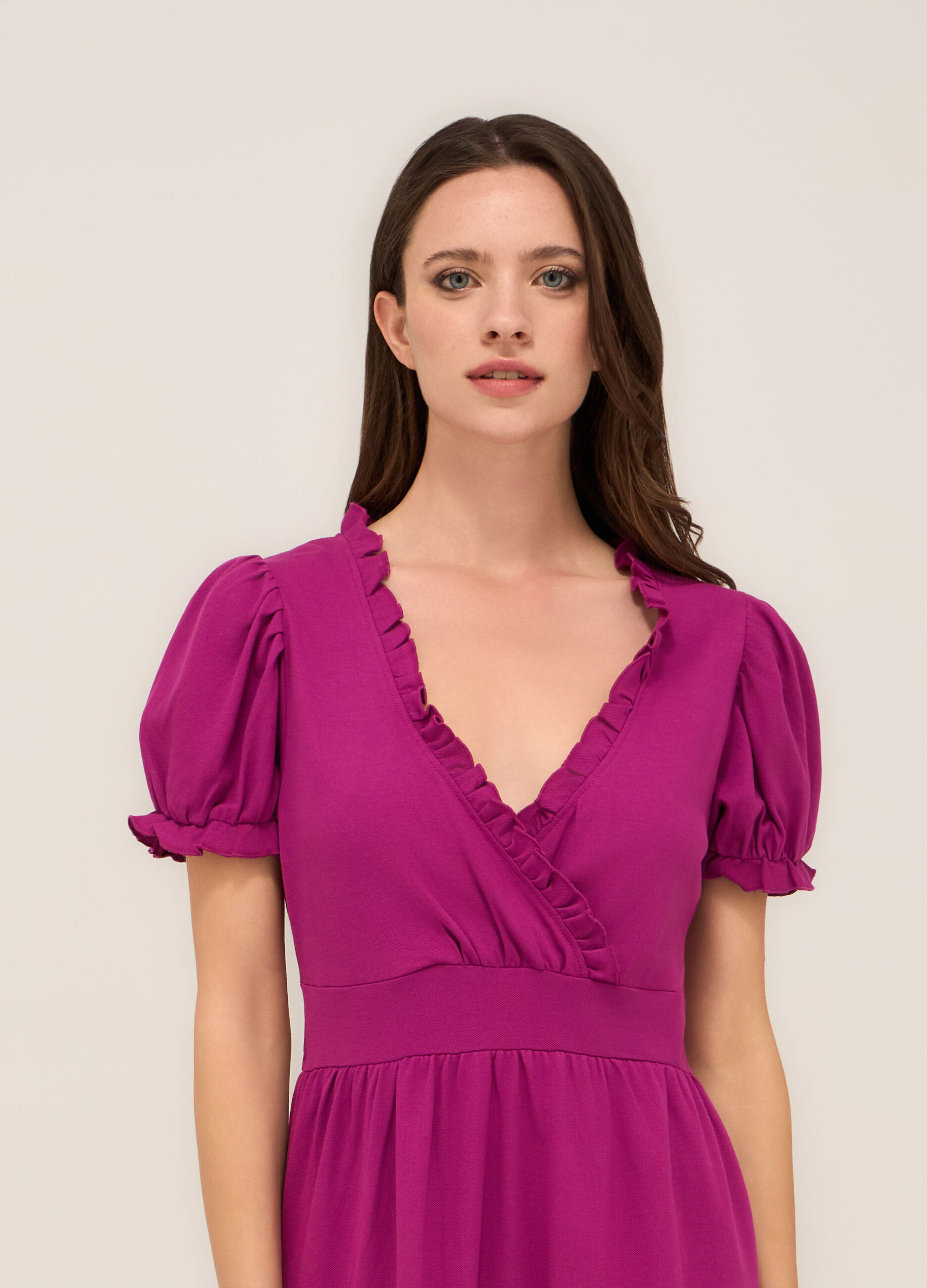 Abito corto in cotone stretch piqué donna_2