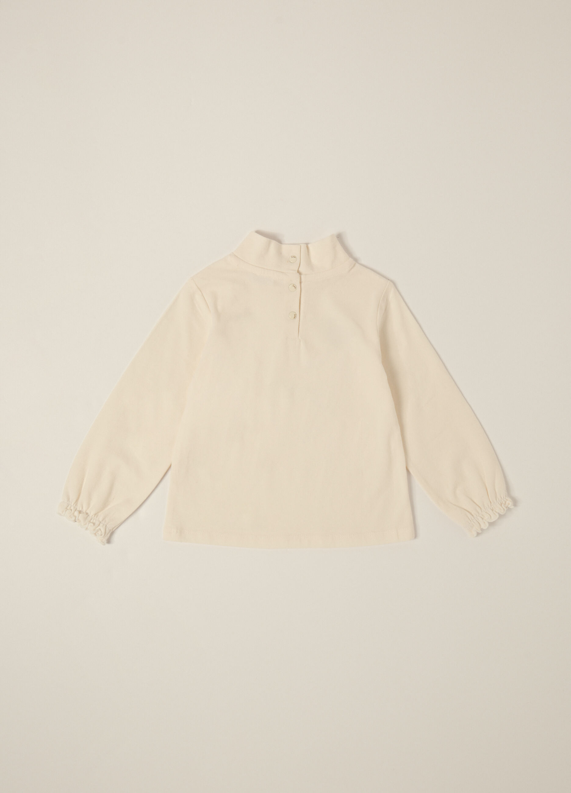 Maglia bianca elasticizzata a maniche lunghe_1