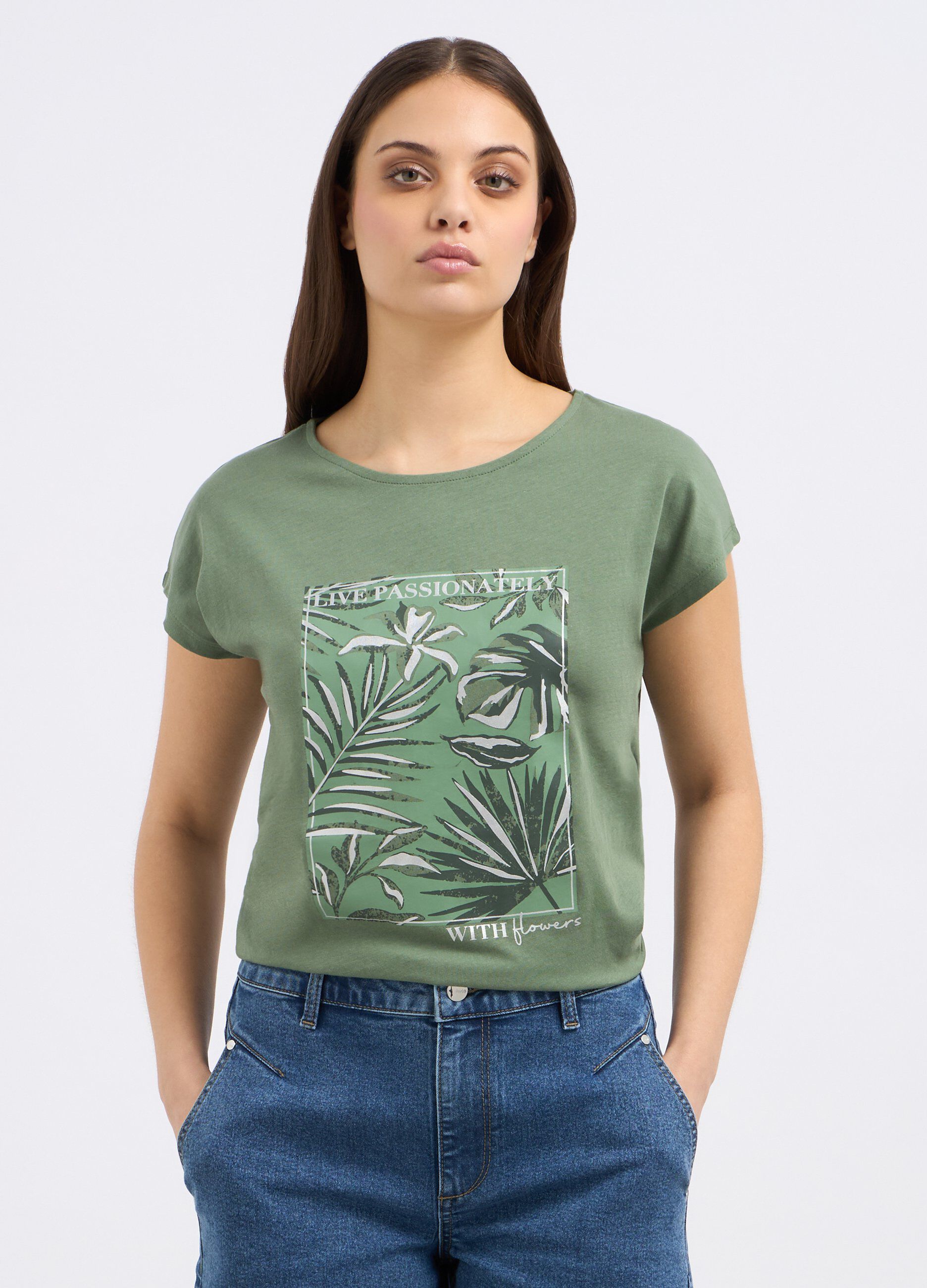 T-shirt in puro cotone donna_0