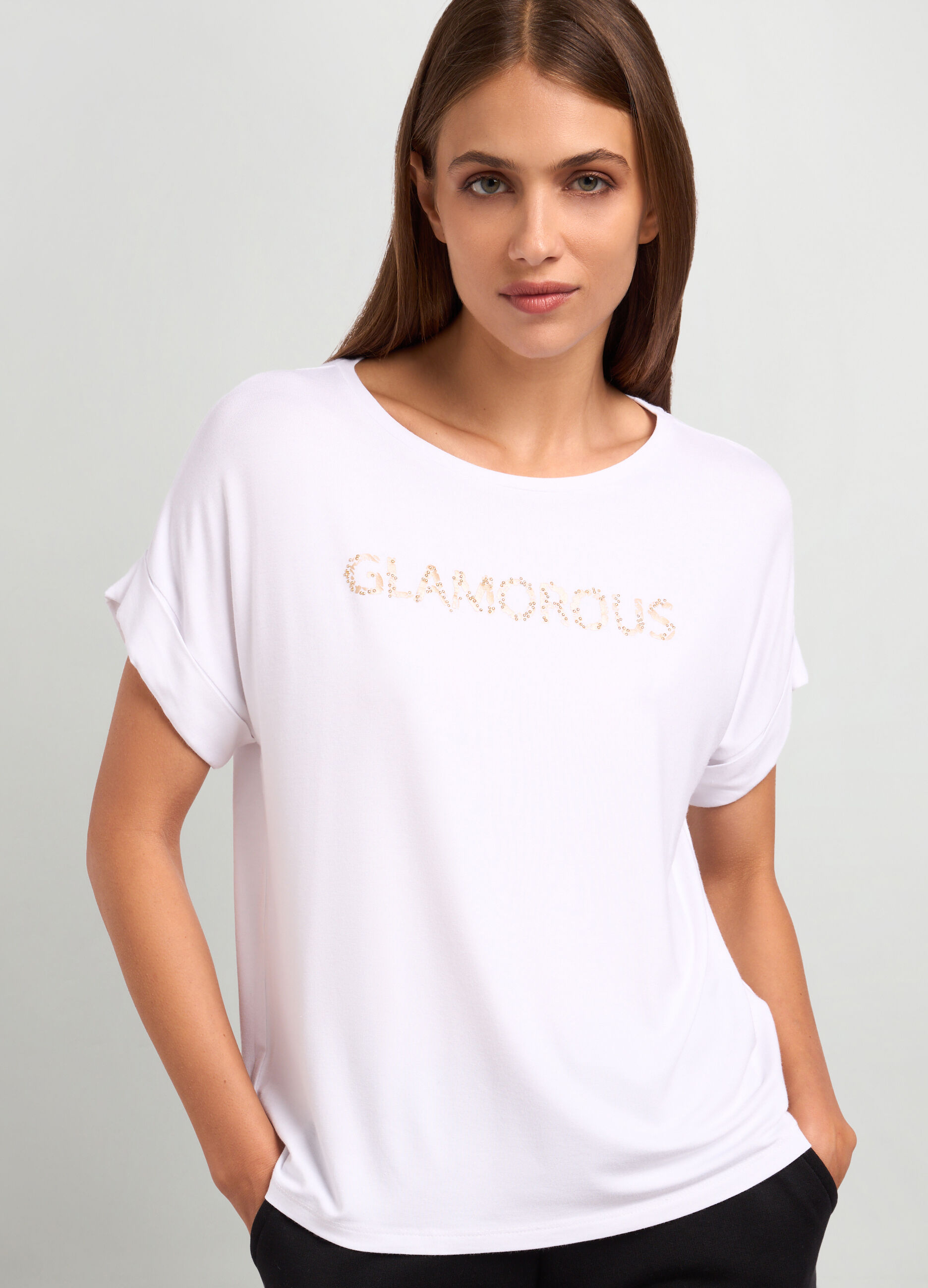 T-shirt in viscosa stretch donna_2