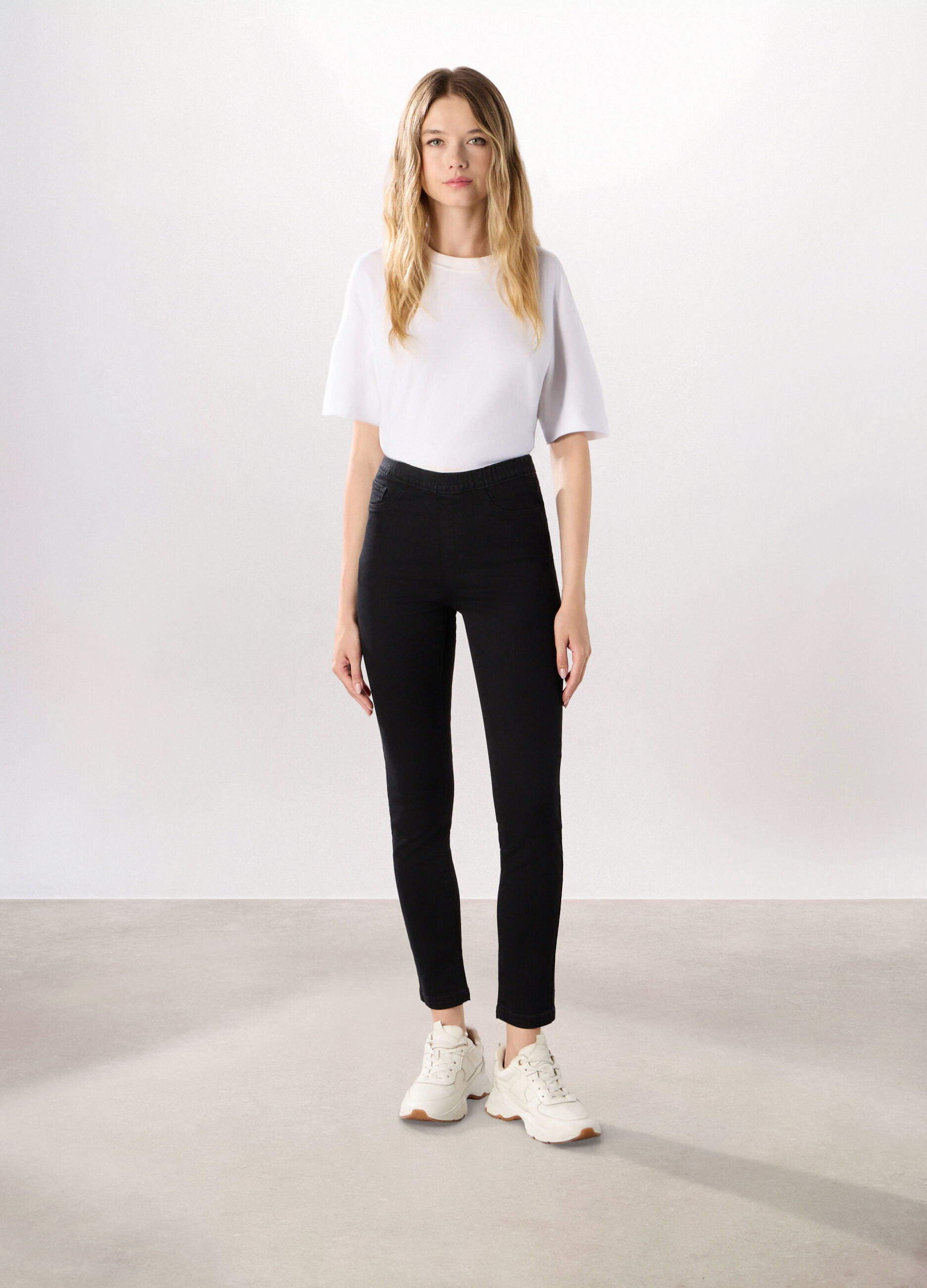 Jeggings in denim misto cotone donna_0