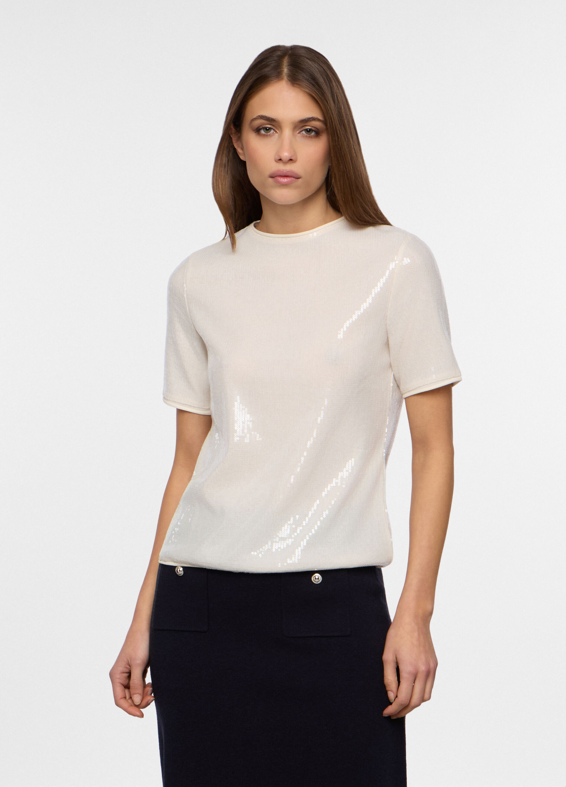 T-shirt con paillettes donna_0
