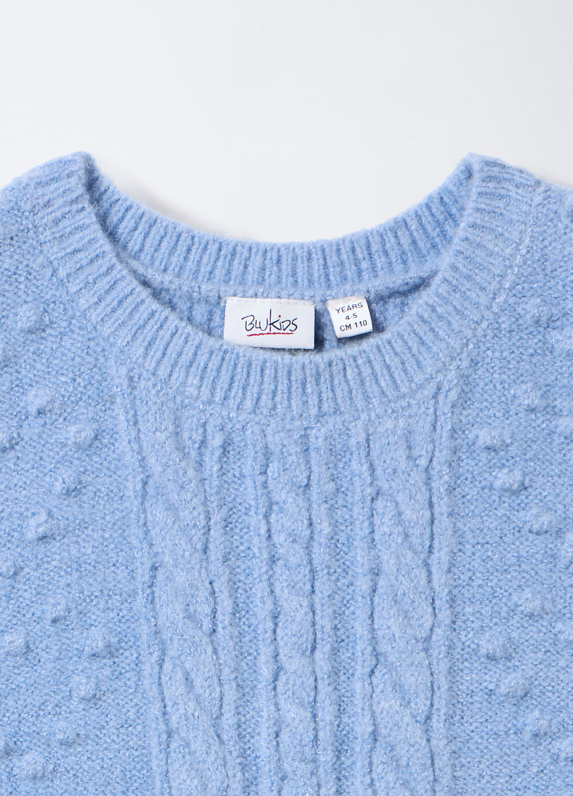 Gilet girocollo stretch a treccia bambina_2