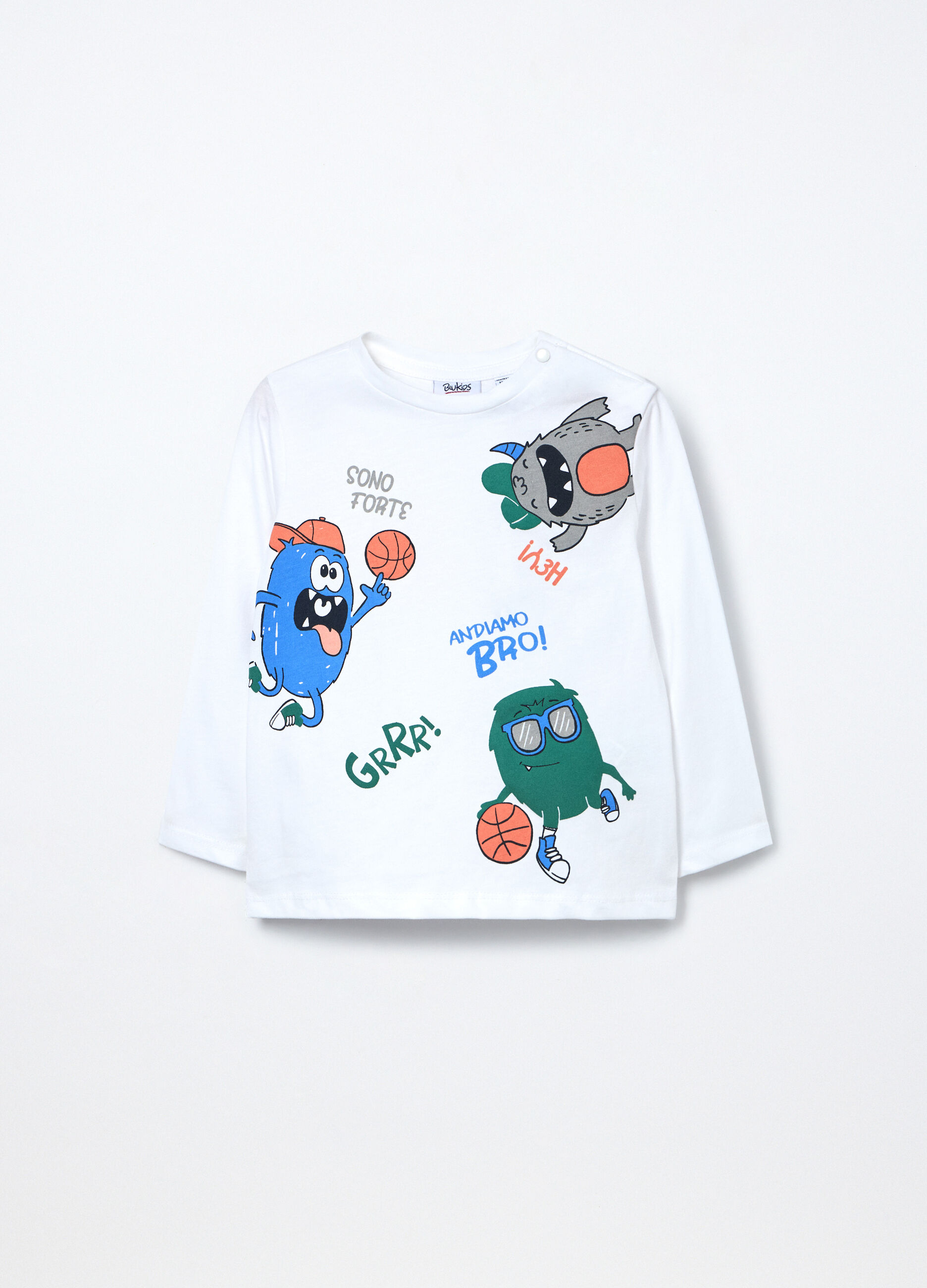 T-shirt in jersey di puro cotone neonato_0